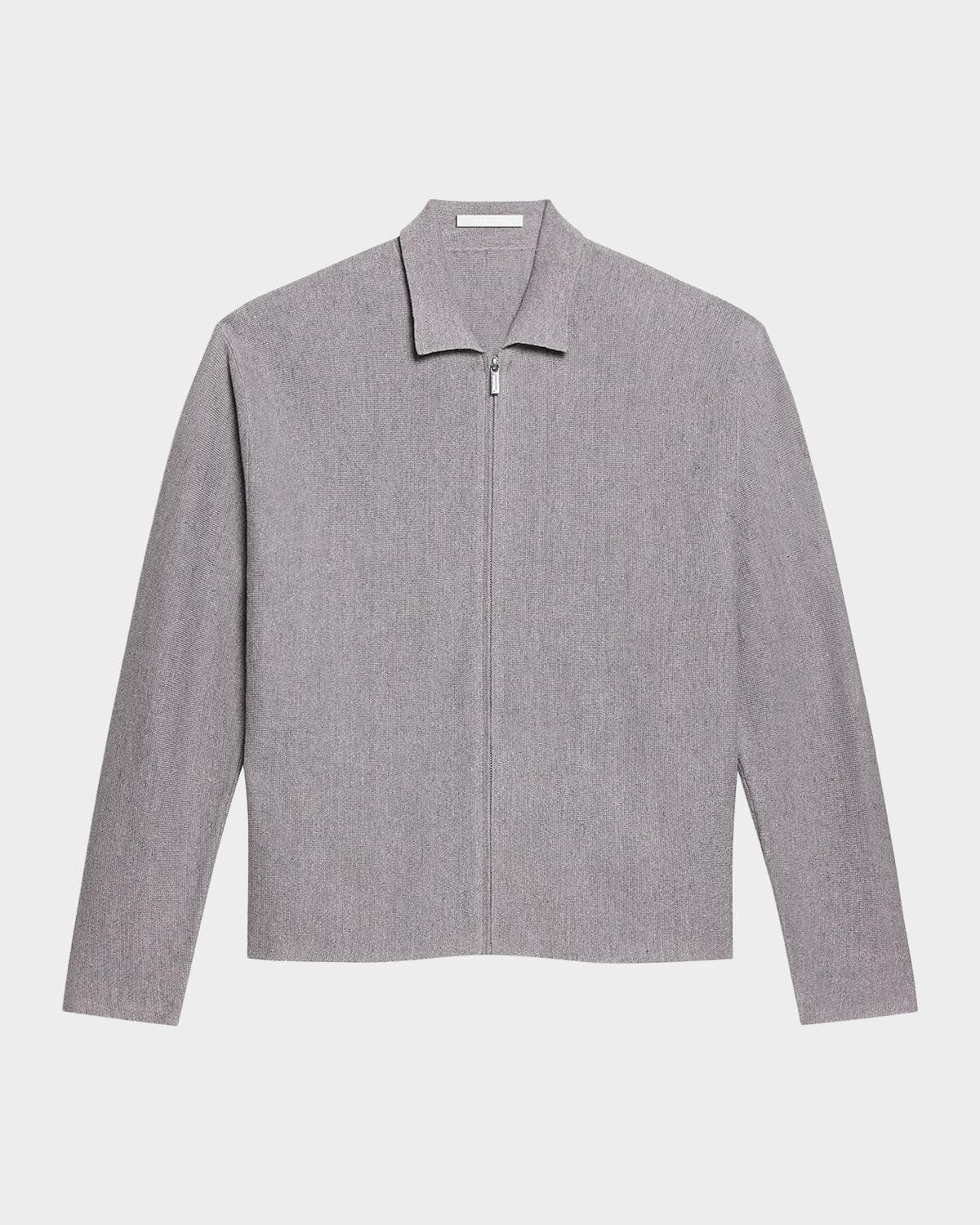 Helmut Lang Men's Raw-Cut Trim Full-Zip Shirt Jacket