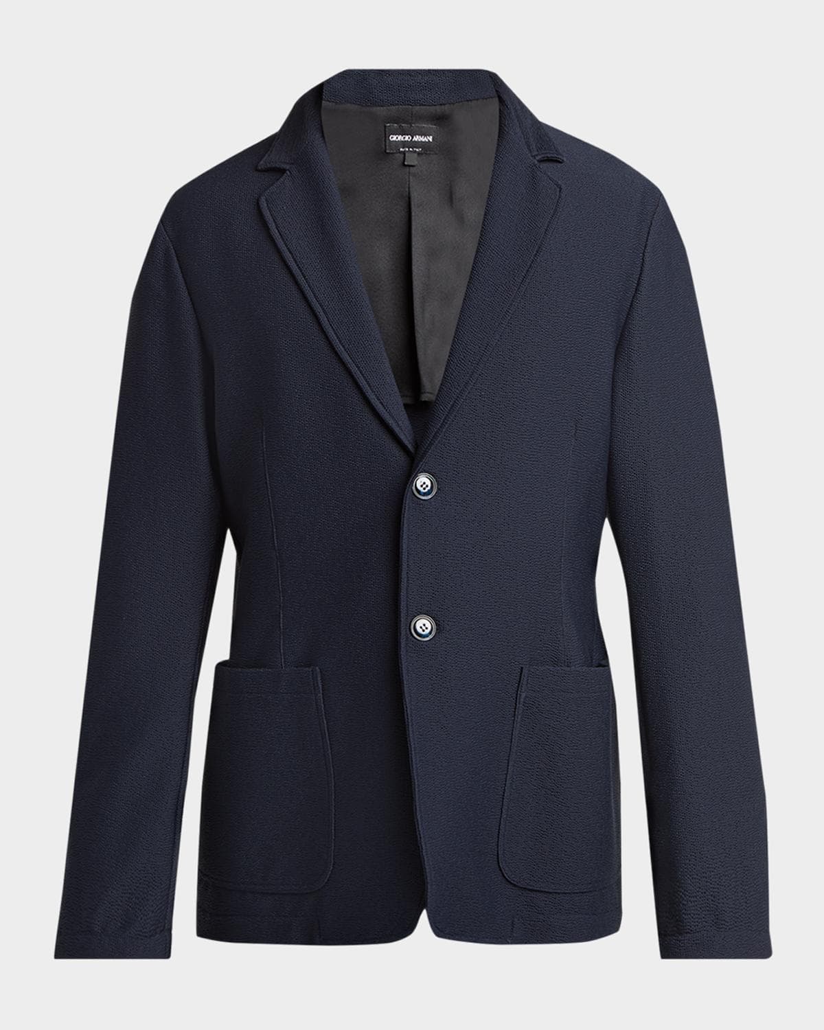 Giorgio Armani Men's Seersucker Patch-Pocket Blazer