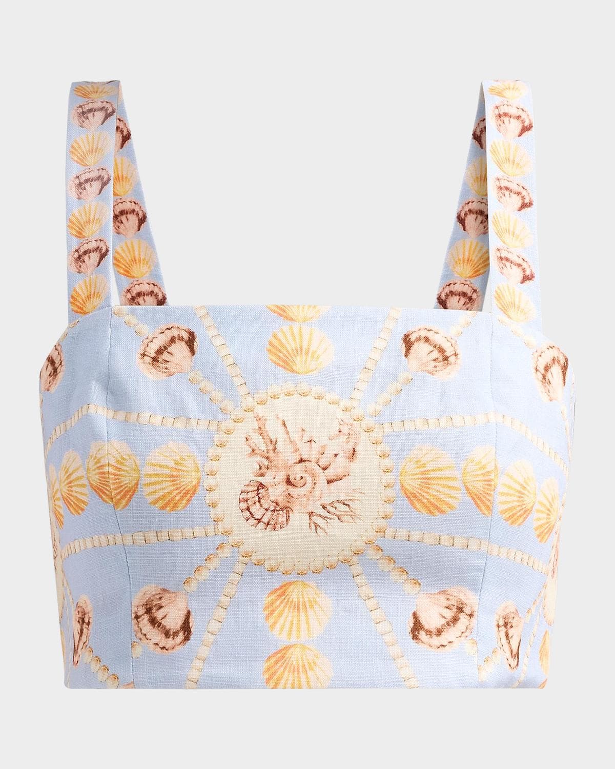 Cara Cara Helena Seashell-Print Linen Top