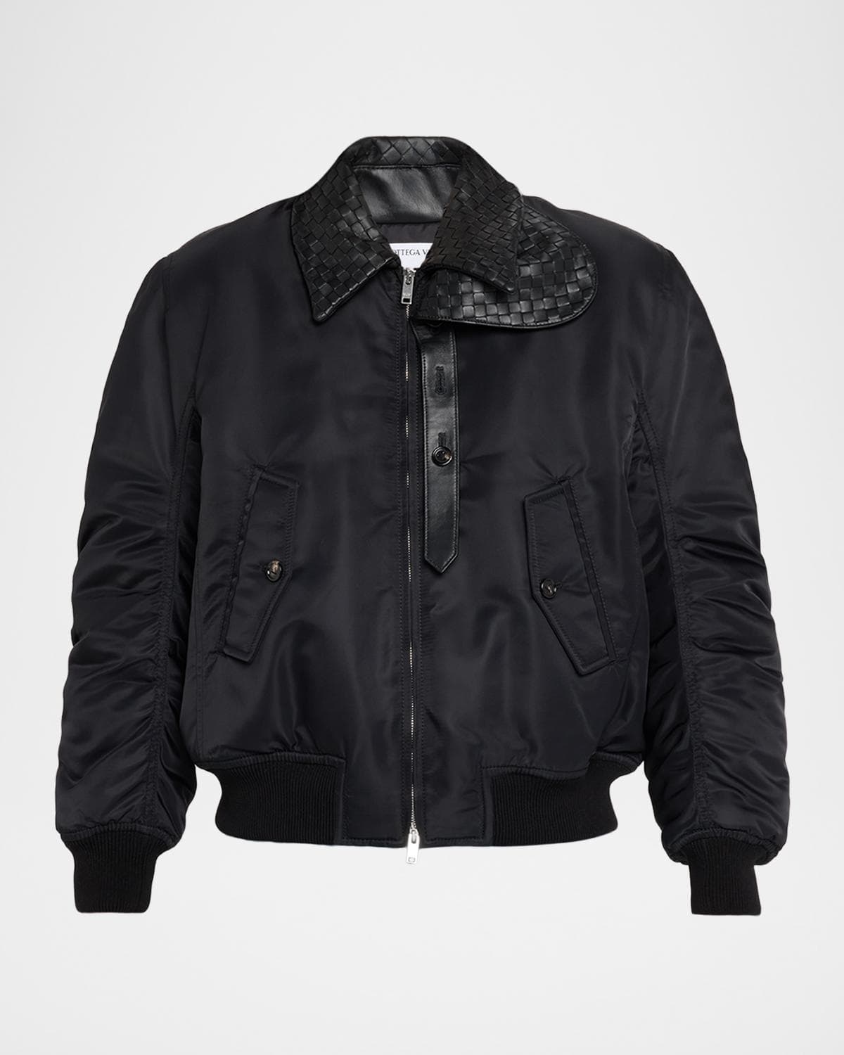 Bottega Veneta Intrecciato Collar Blouson Bomber Jacket
