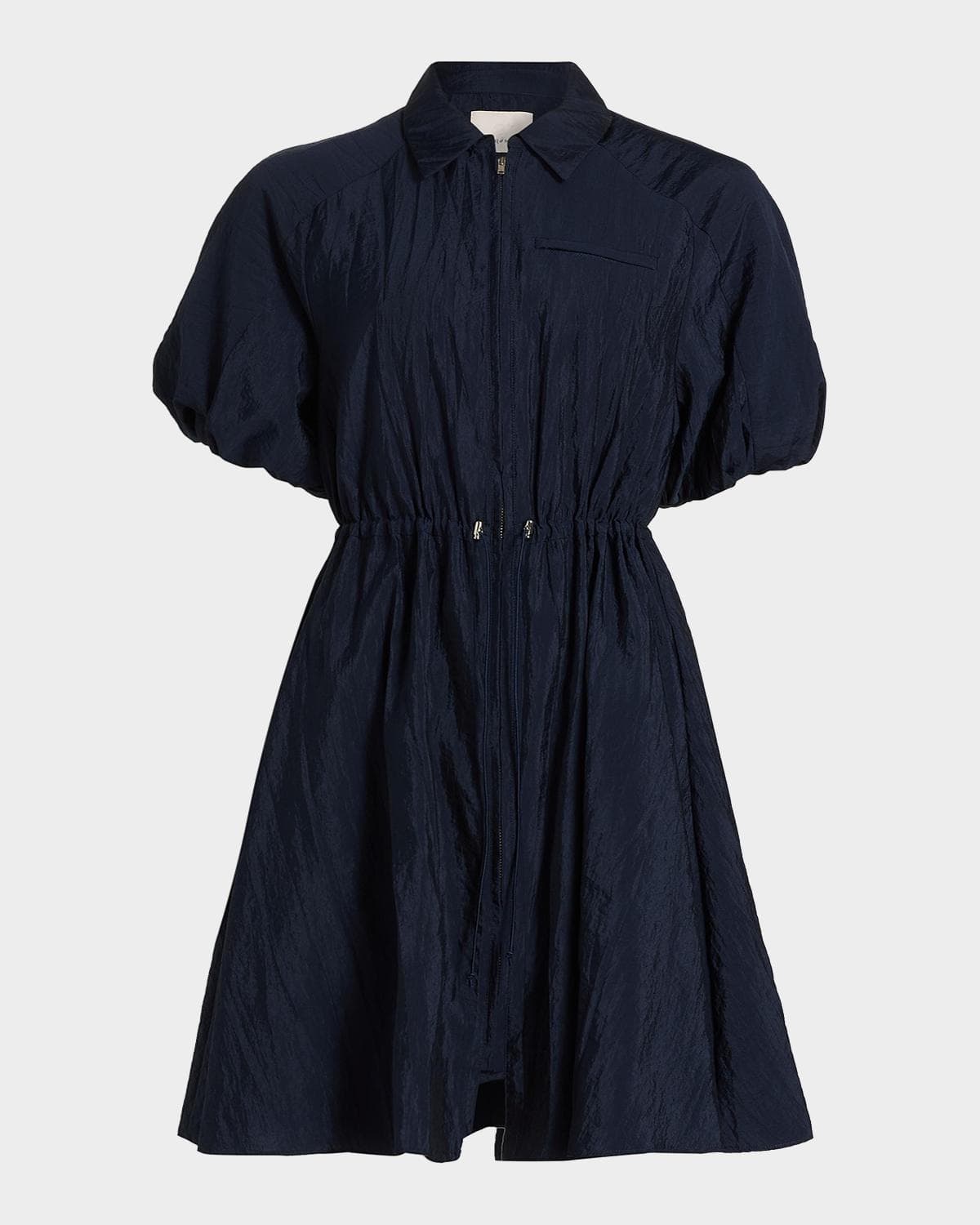 Cinq à Sept Macauly Textured Puff-Sleeve Mini Shirtdress