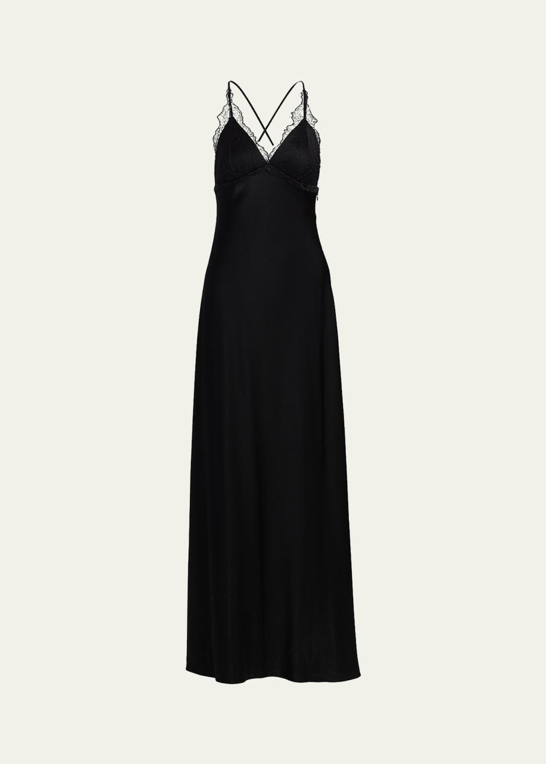 Kobi Halperin Evin Lace-Trim Satin Maxi Dress