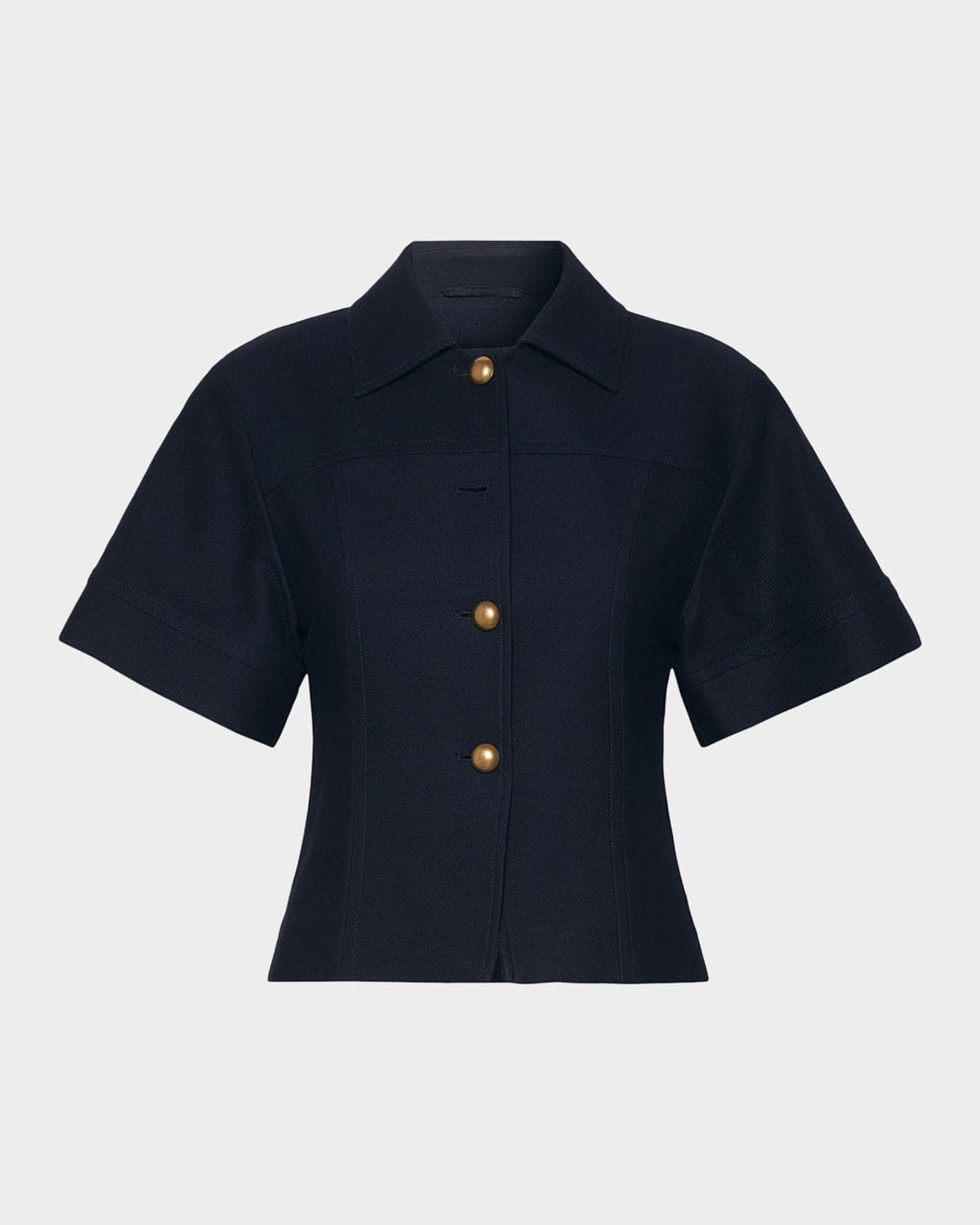 Max Mara Risorsa Short-Sleeve Pique Shirt Jacket