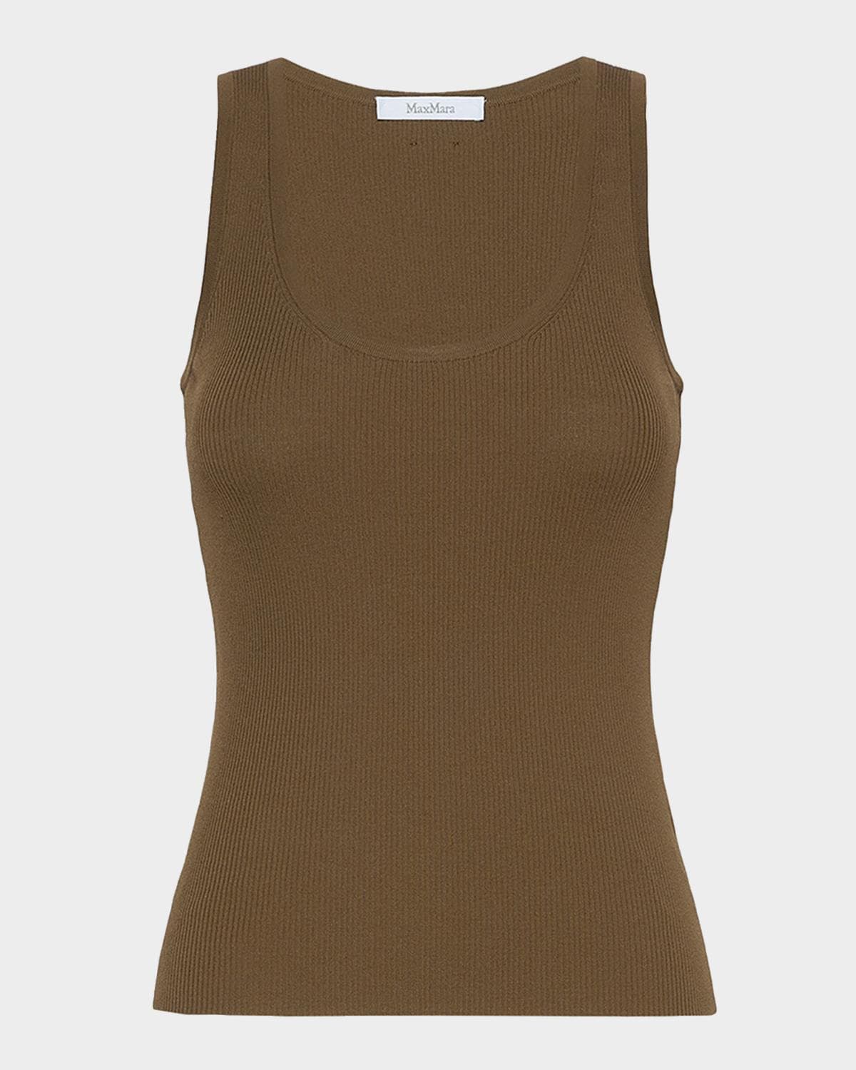 Max Mara Scoop-Neck Ribbed Tank Top
