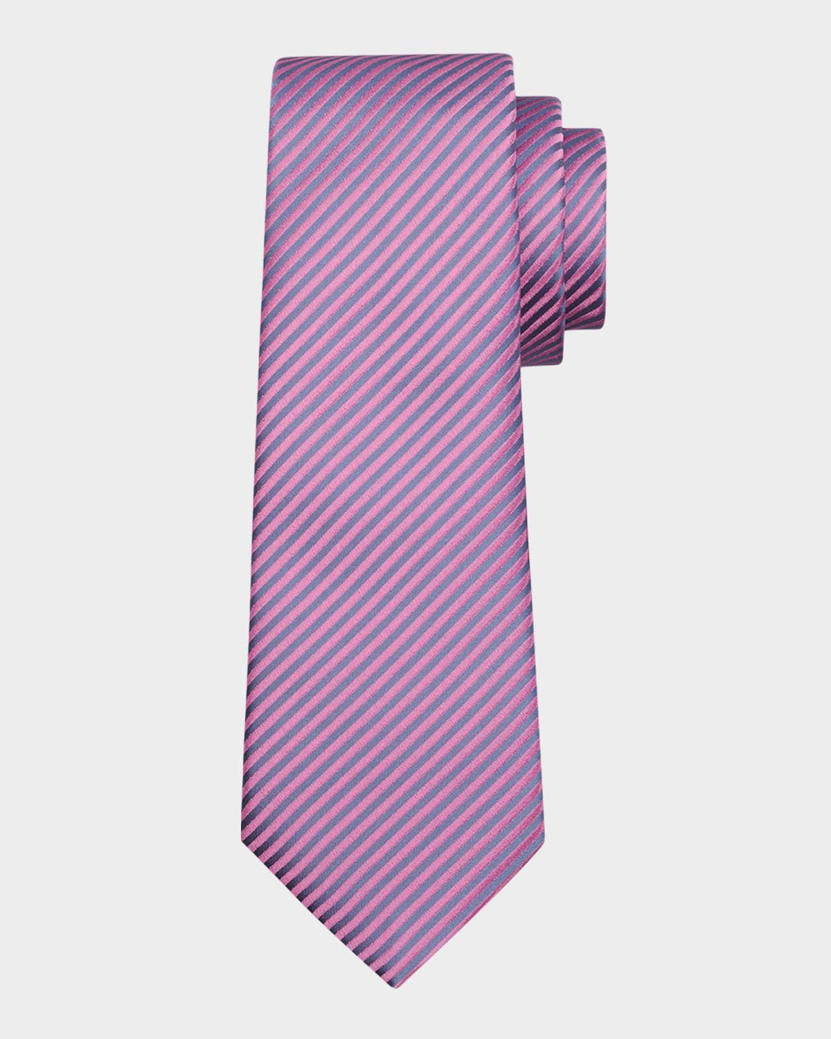 Giorgio Armani Men's Bicolor Stripe Silk Tie