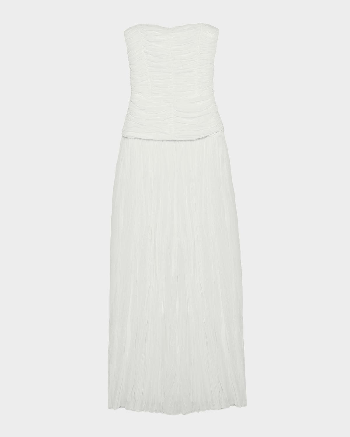 SIMKHAI Danielle Strapless Crinkle Jersey Bustier Gown