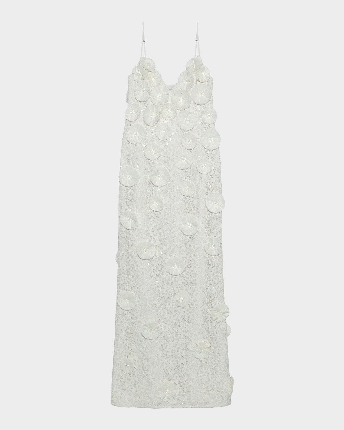 SIMKHAI Maven Floral-Appliqué Sequined A-Line Gown