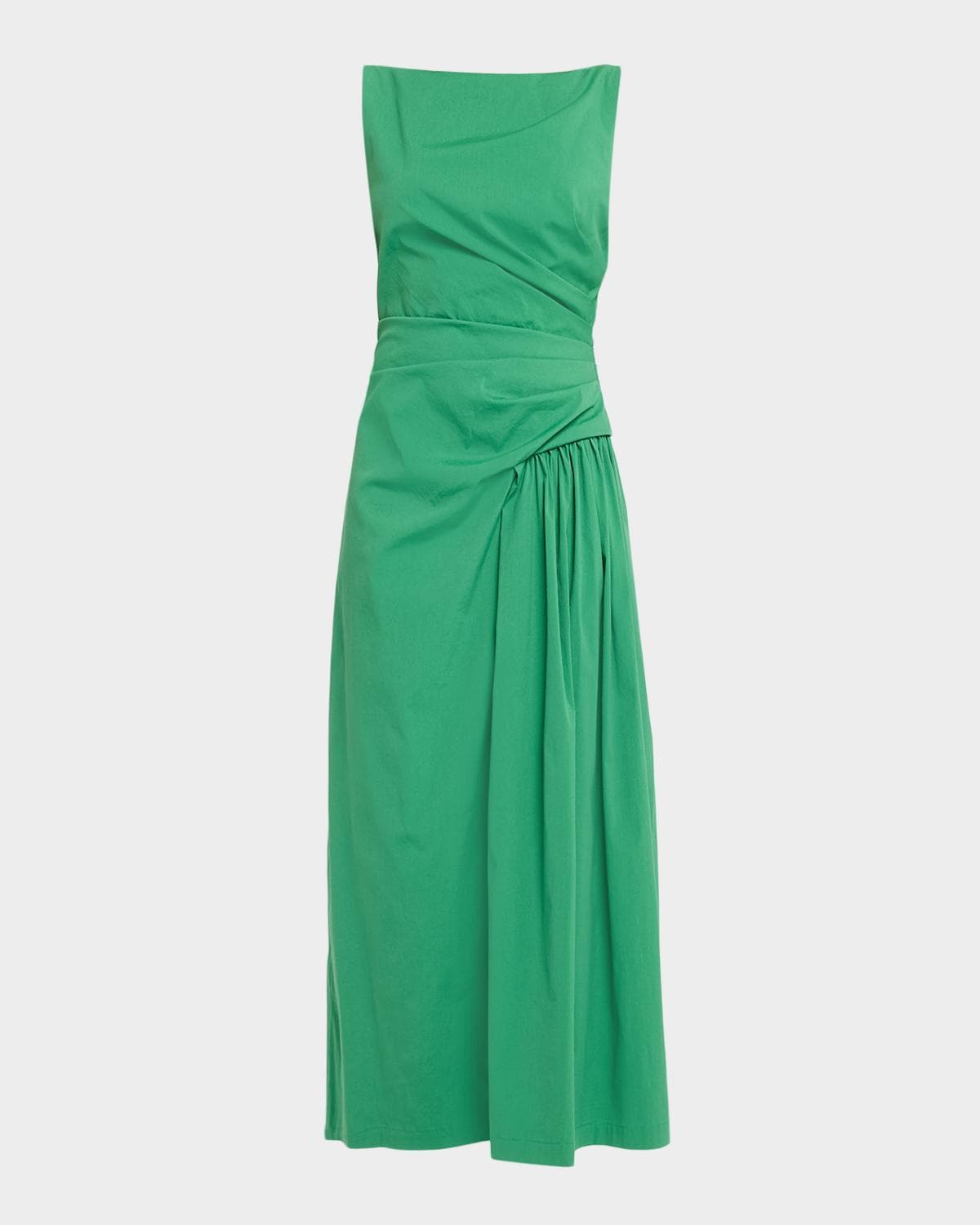 Lela Rose Cotton Poplin Asymmetrical Flounce Dress