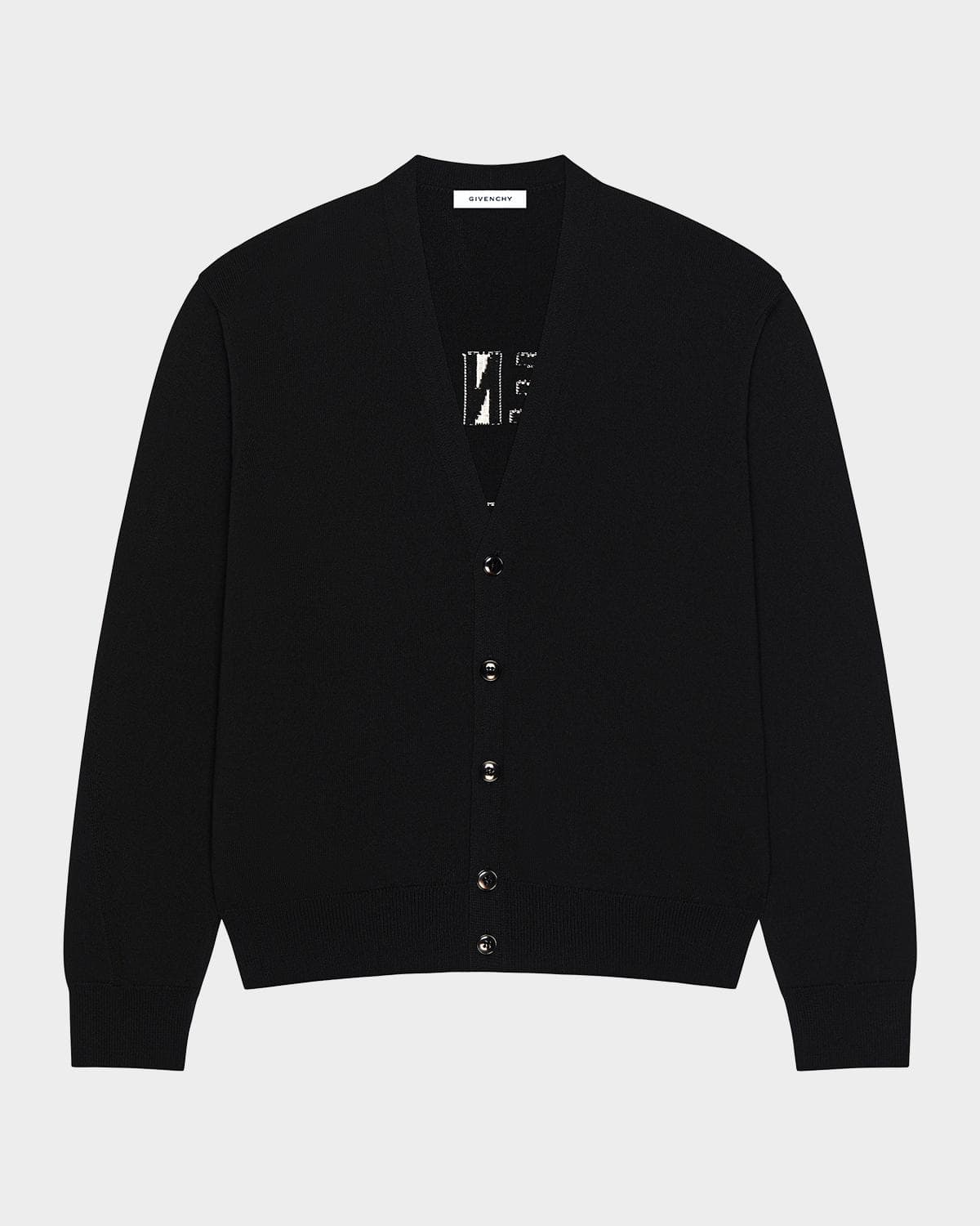 Givenchy Men's Couture Seam Knit Back-Logo Cardigan