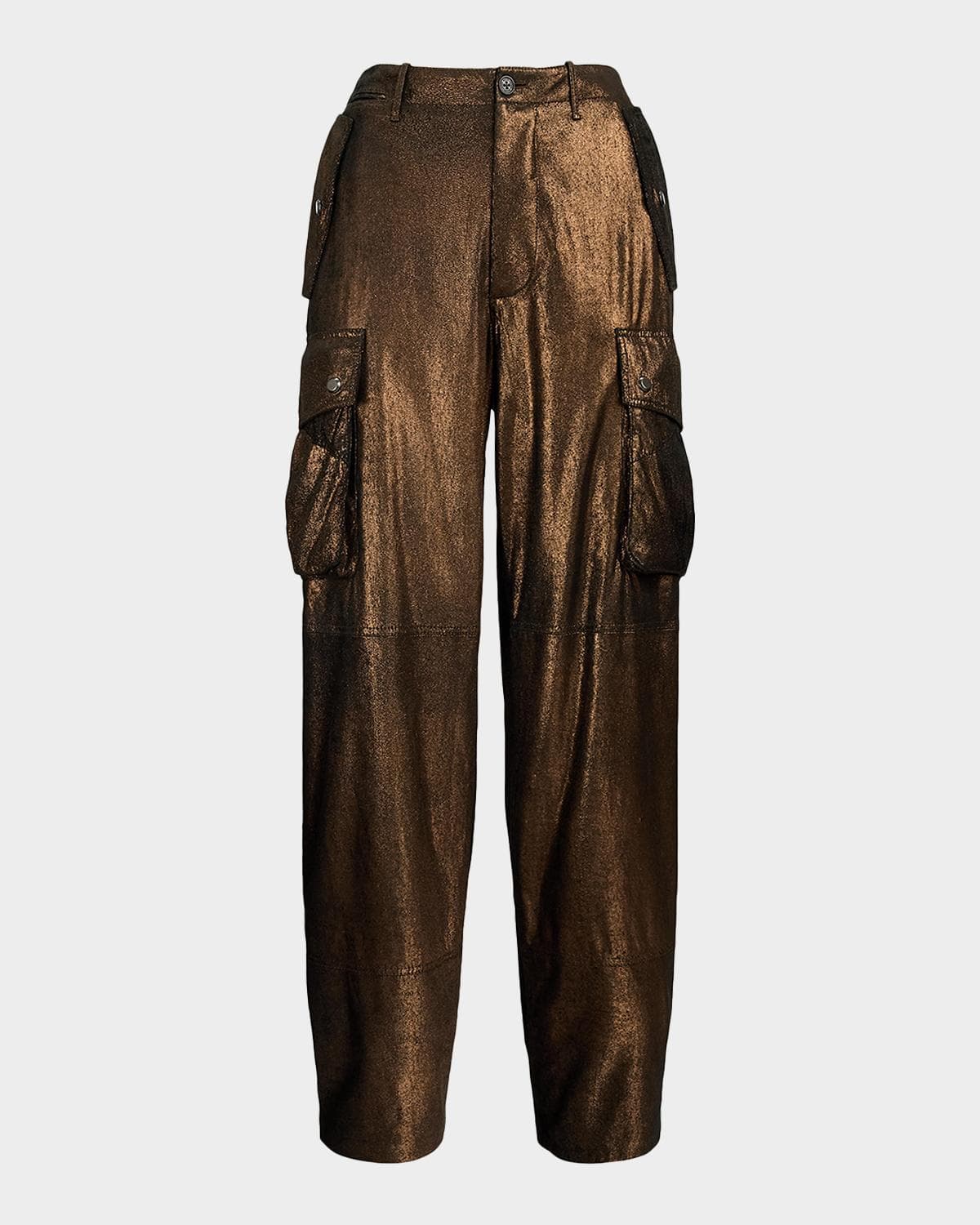Ralph Lauren Collection Vaughn Metallic Lambskin Pants