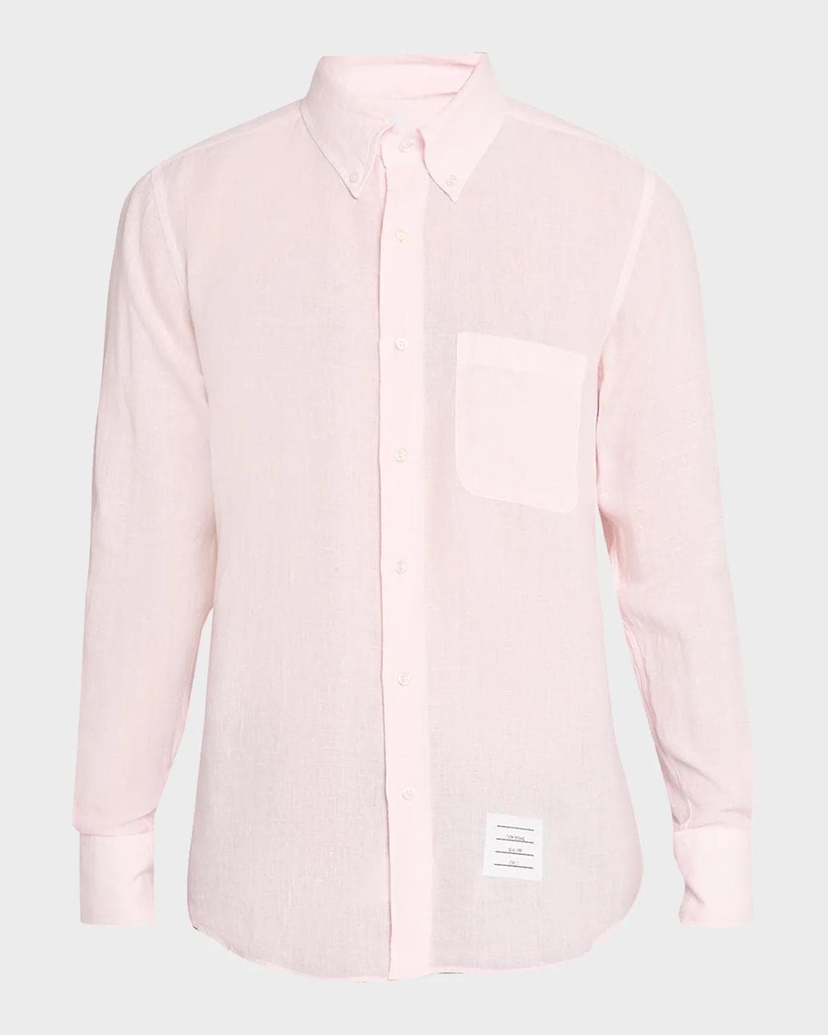 Thom Browne Men's Linen Garment Dyed Button-Down Shirt