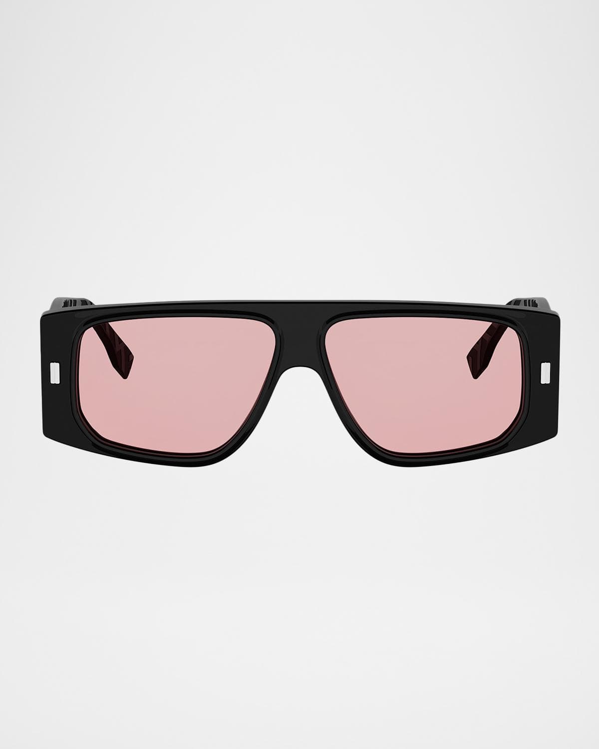 Fendi FF Squared 55MM Acetate Rectangular Sunglasses