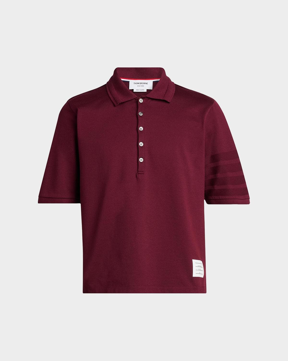 Thom Browne Men's Cotton 4-Bar Sleeve Name Applique Polo Shirt