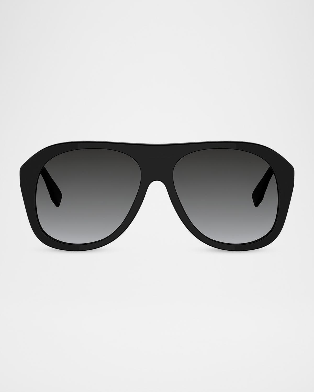 Fendi Oversized Baguette Acetate Aviator Sunglasses