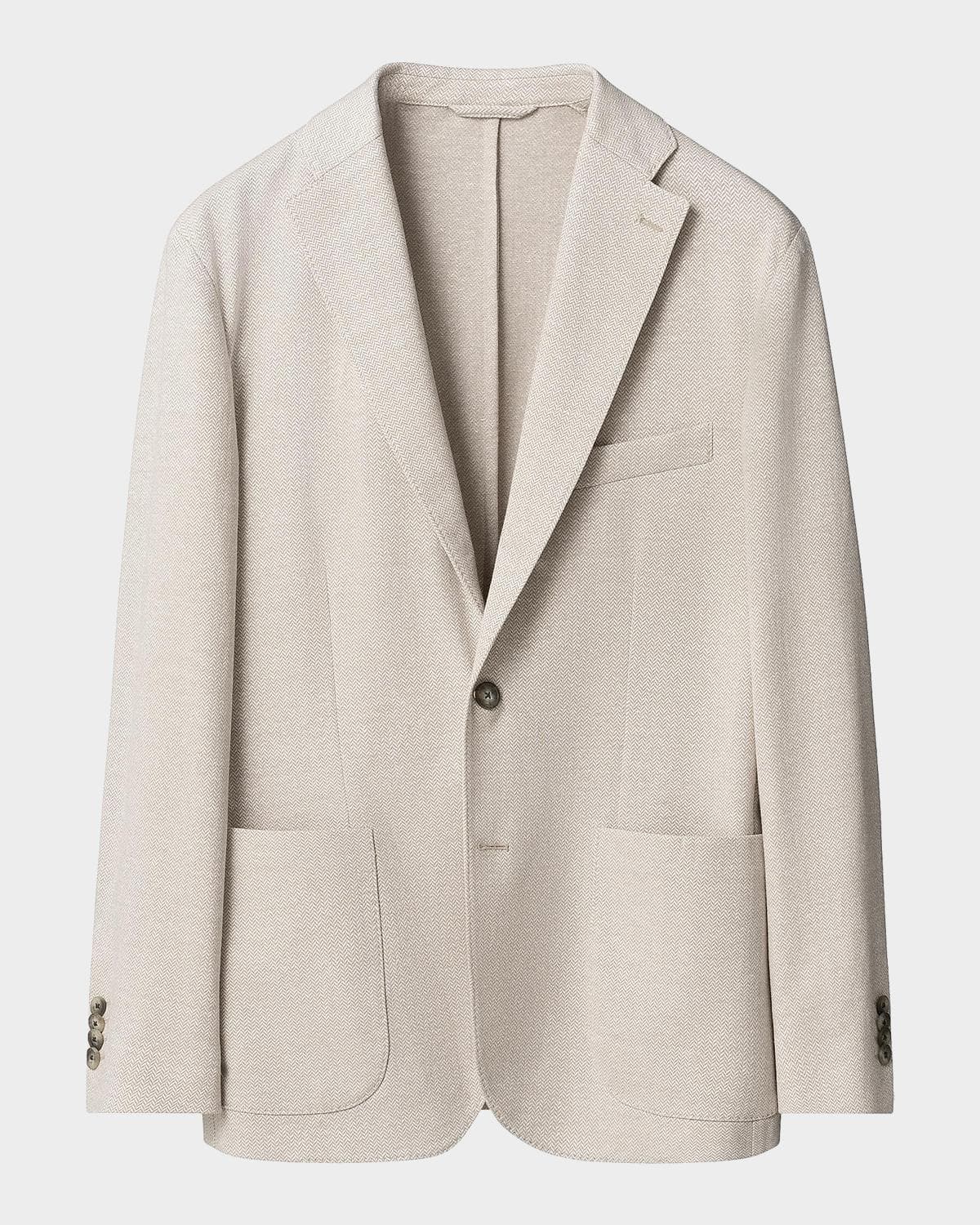 Eton Herringbone Linen Jersey Soft Jacket