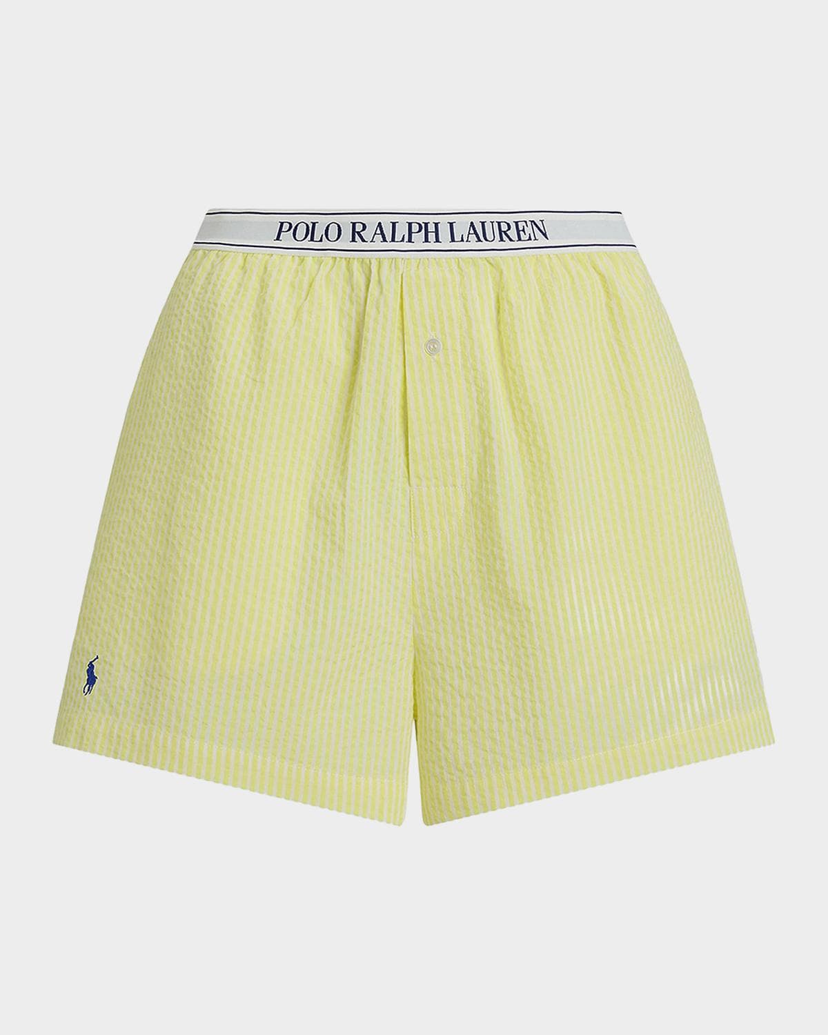 Polo Ralph Lauren Seersucker Logo-Waistband Boxer Shorts