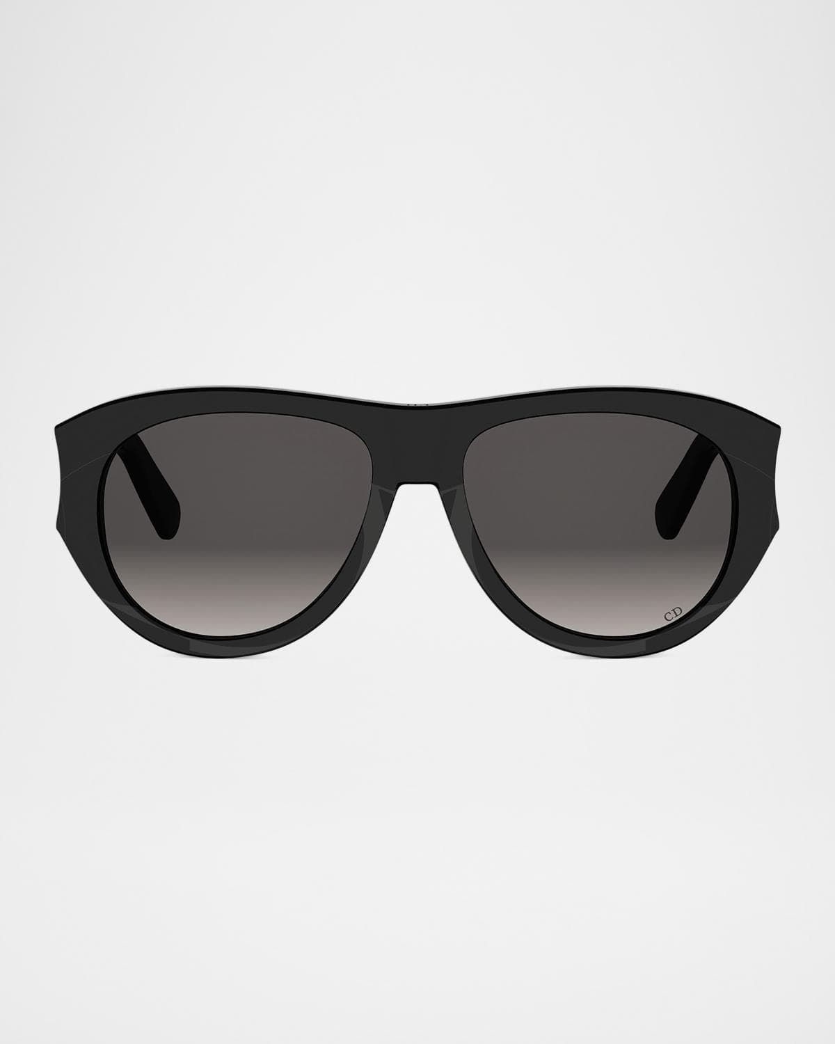 Dior DiorGlow A1I 55mm Acetate Aviator Sunglasses