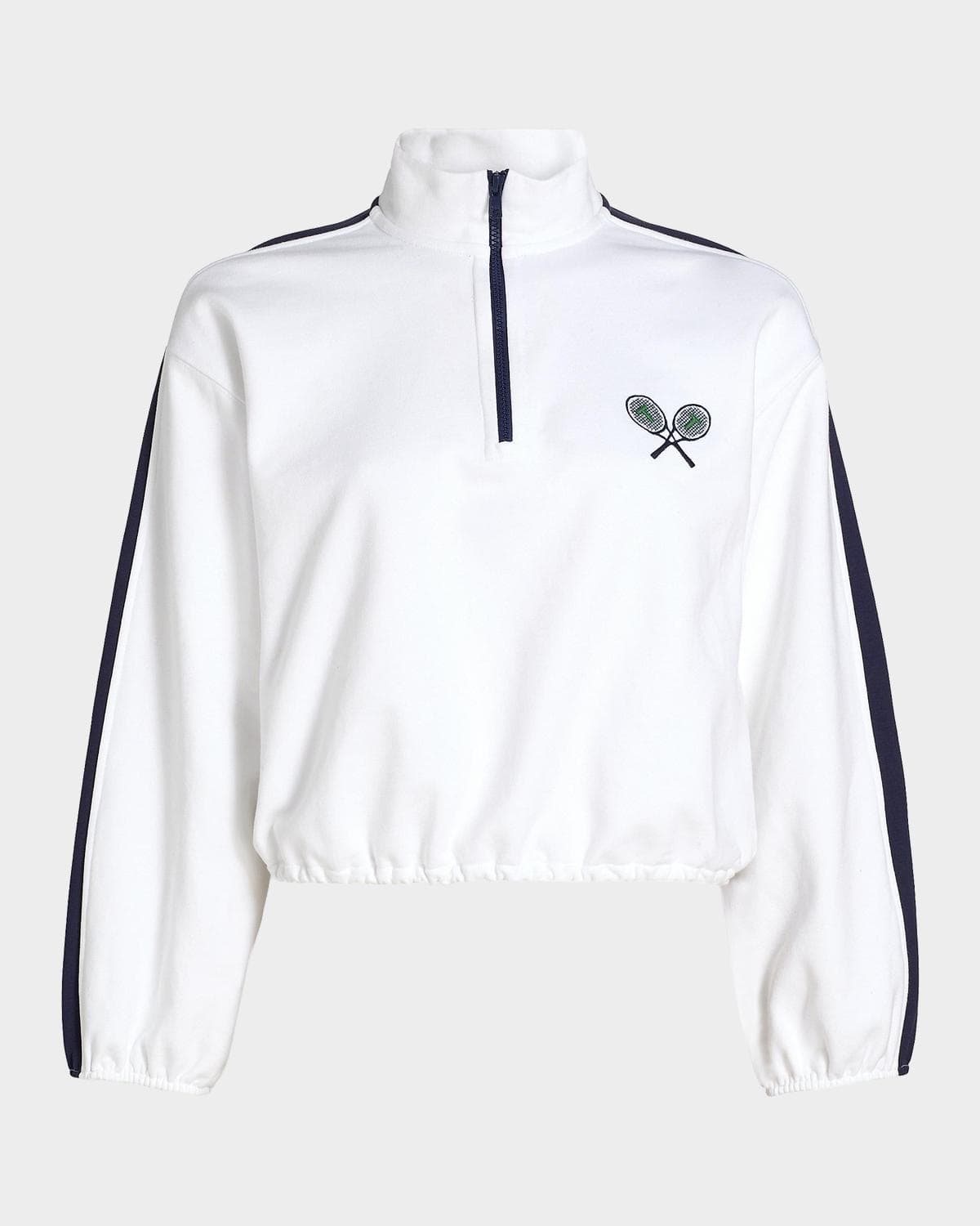 Tanya Taylor Maria Terry Quarter-Zip Pullover