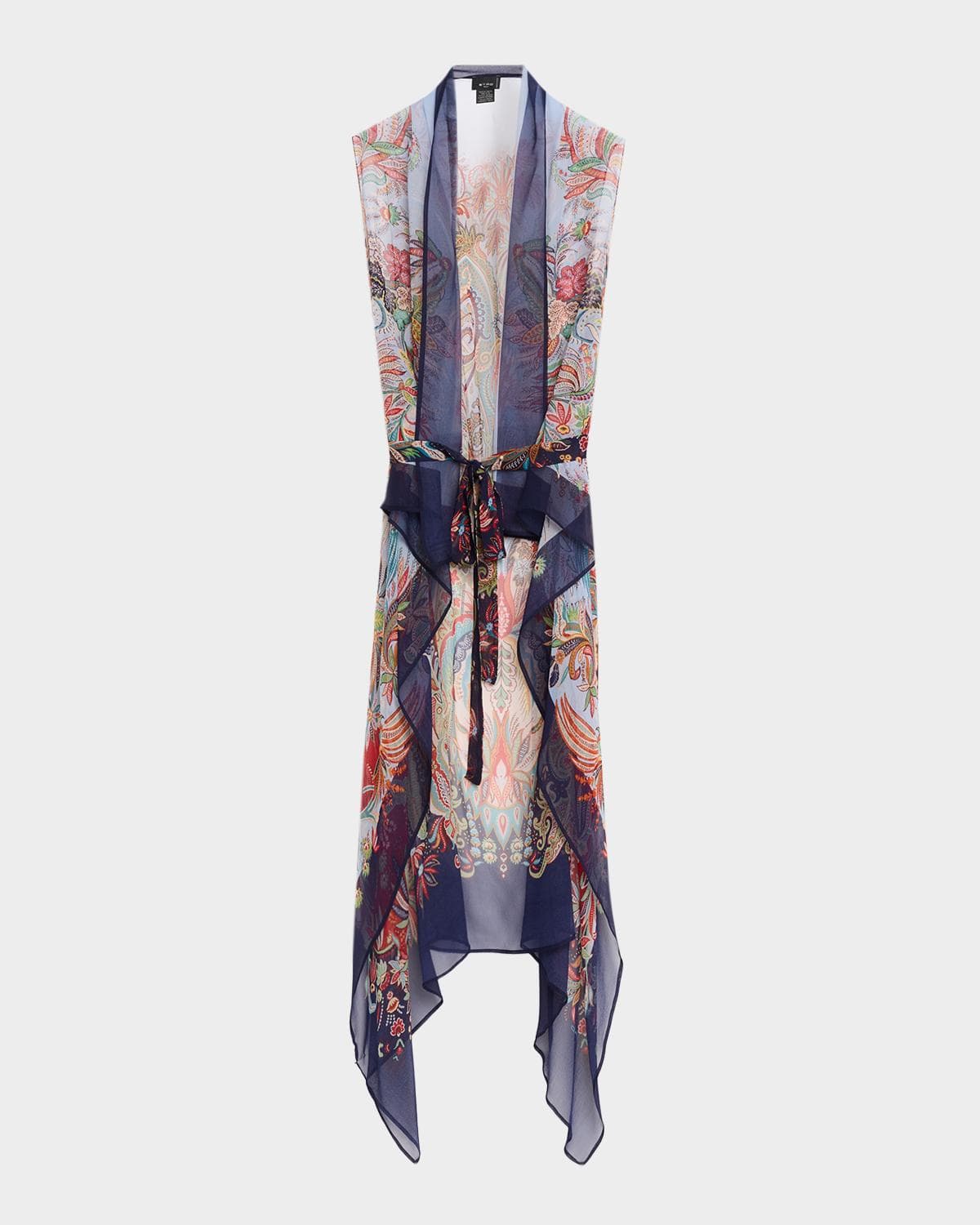 Etro Paisley Silk Belted Foulard Vest