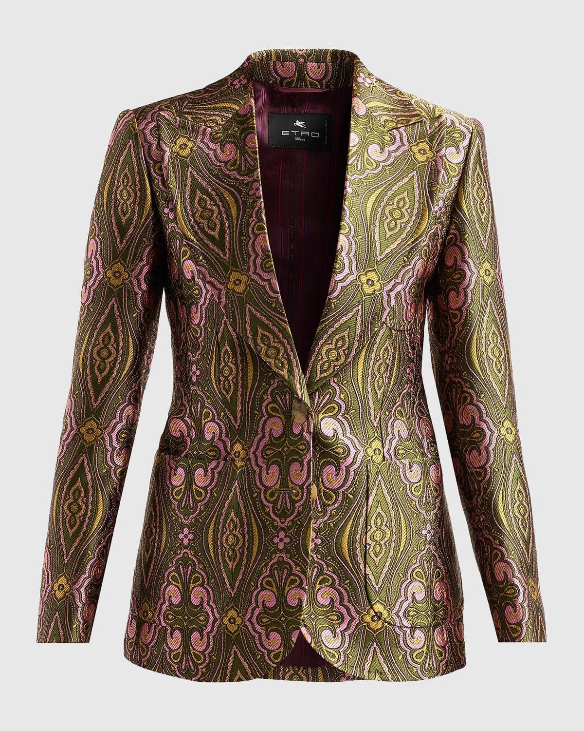 Etro Single-Breasted Jacquard Tailored Jacket