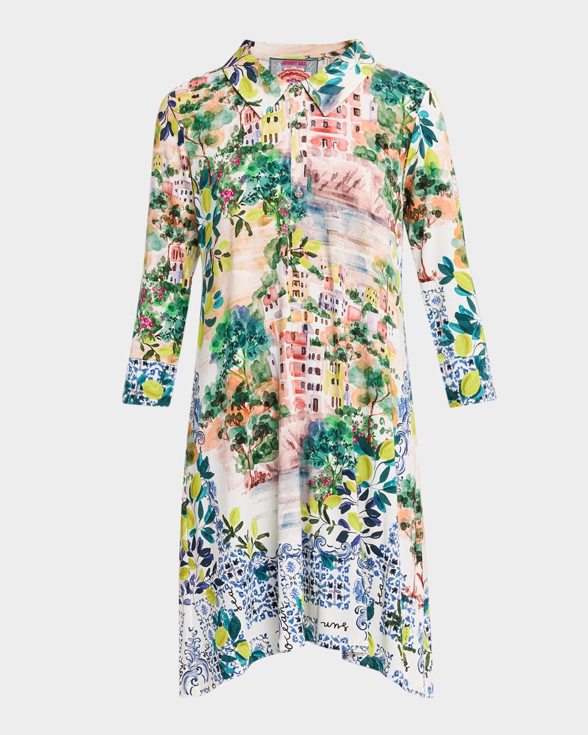 Johnny Was The Janie Lemon-Print Favorite Shirtdress