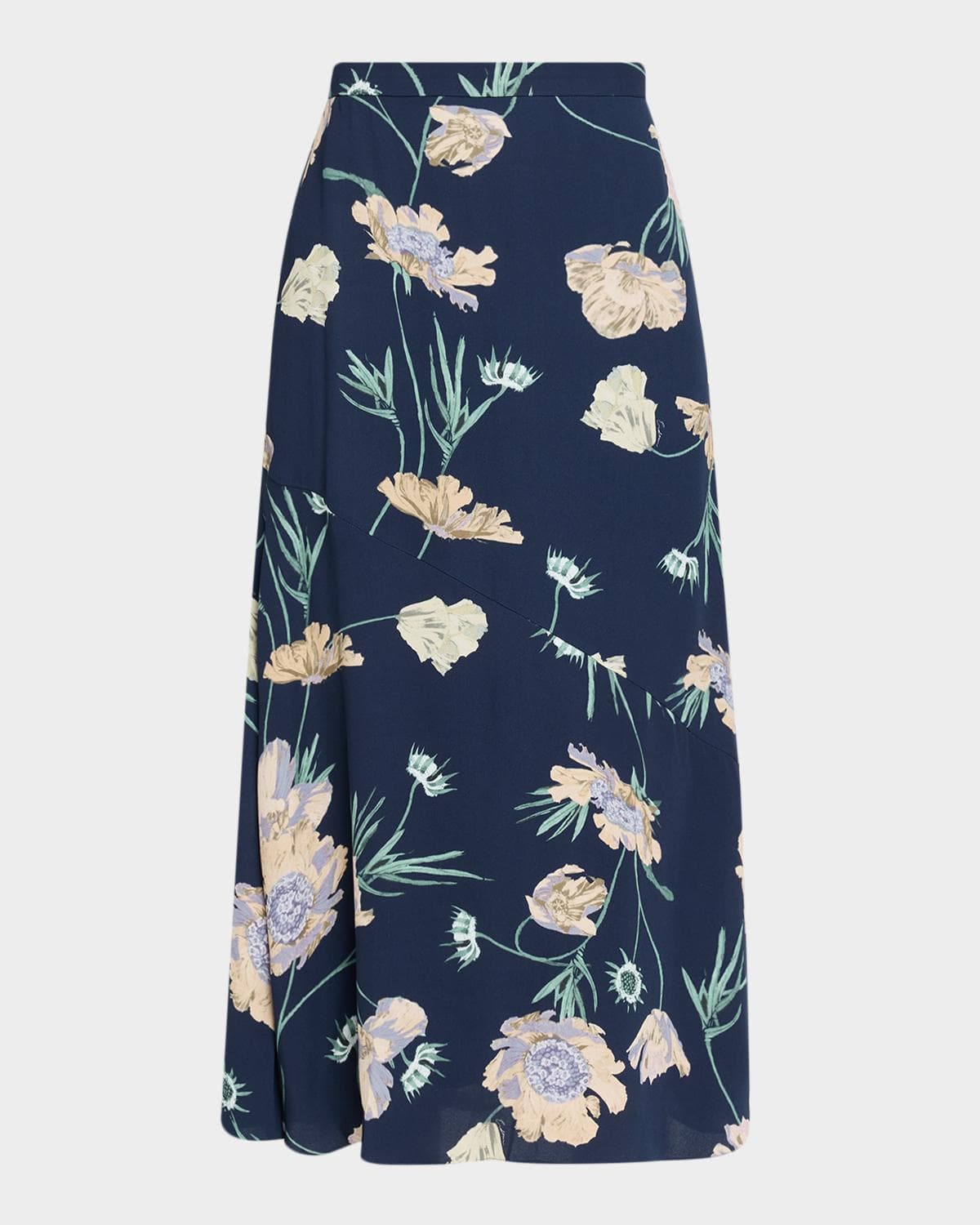 Erdem Floral Crepe A-Line Midi Skirt