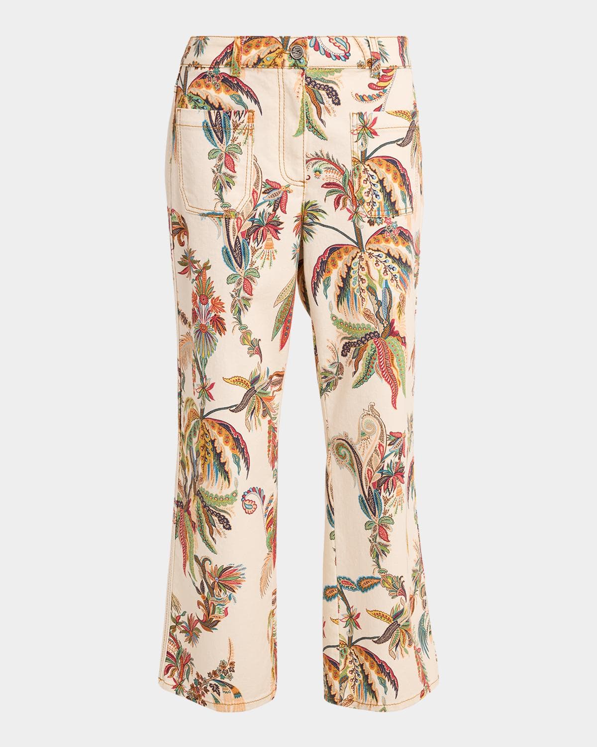 Etro Tropical Paisley Denim Jeans