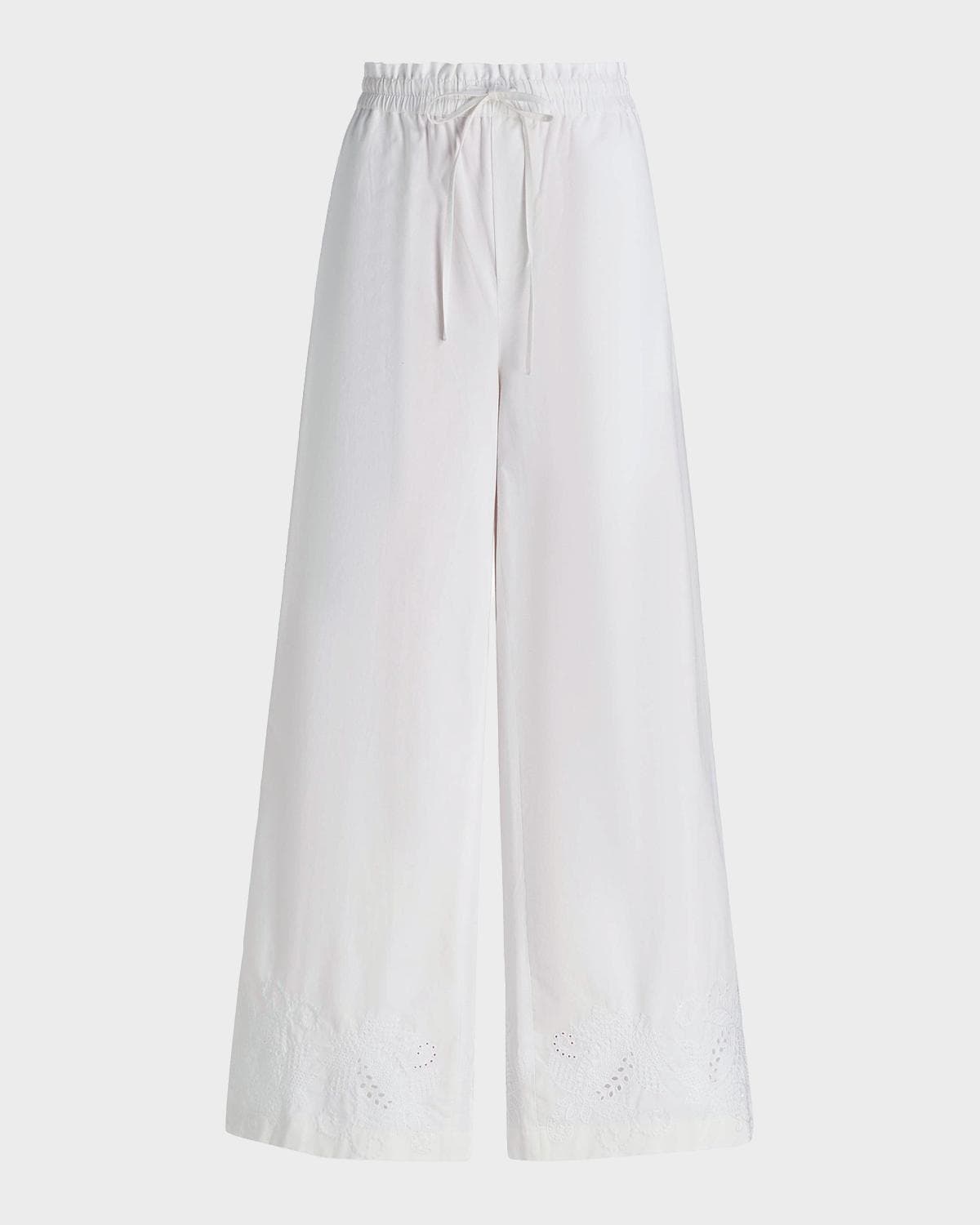 rag & bone Marin Eyelet-Embroidered Cotton Pants