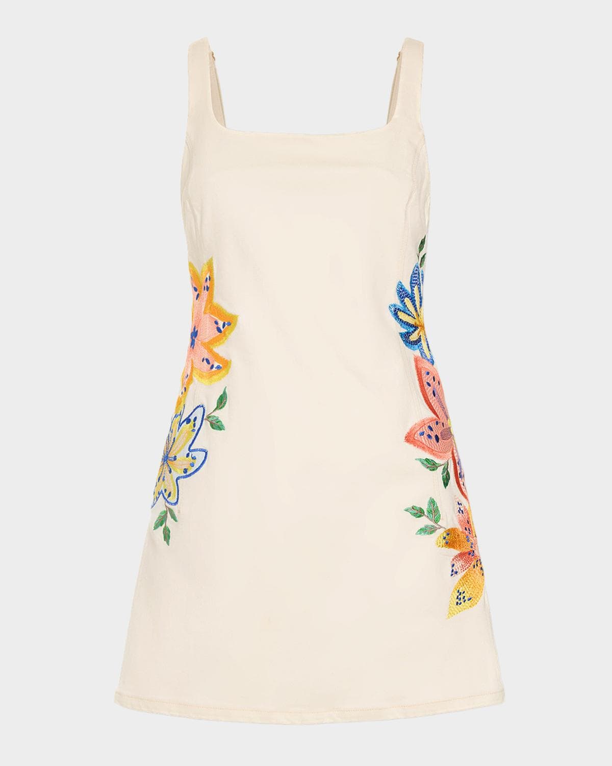 Ramy Brook Adriana Embroidered Denim Mini Dress