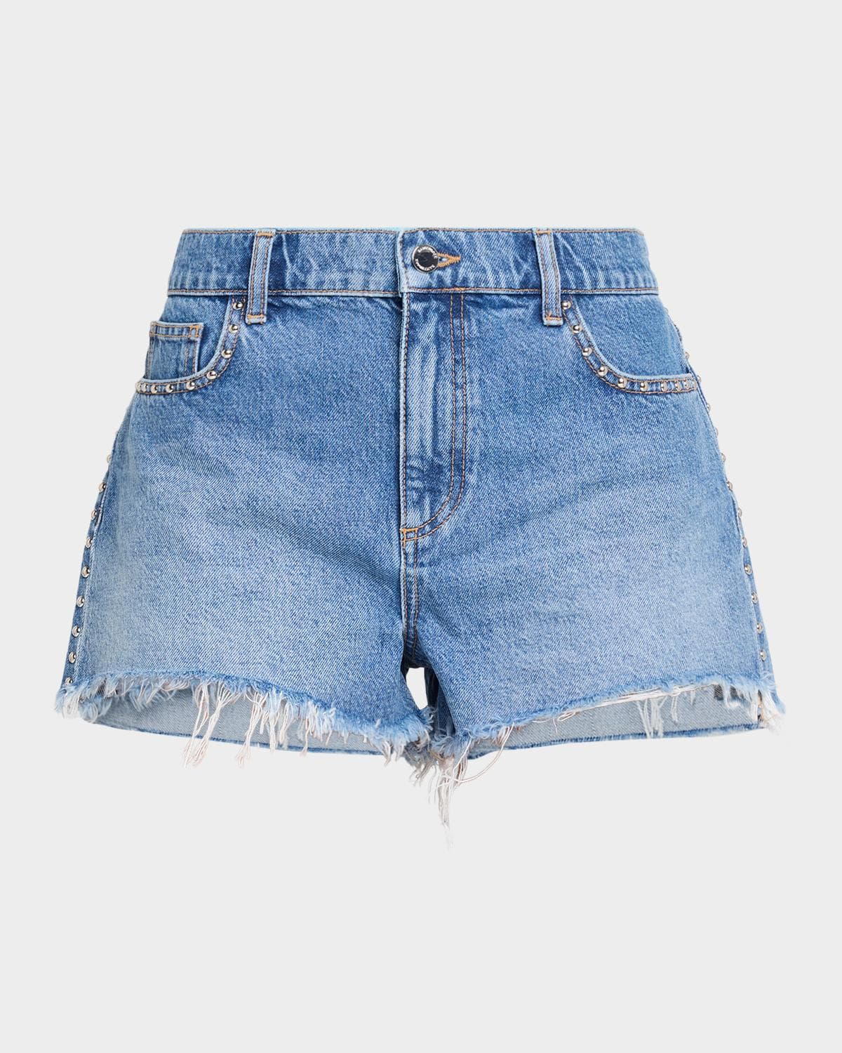 Ramy Brook Briar Studded Denim Shorts