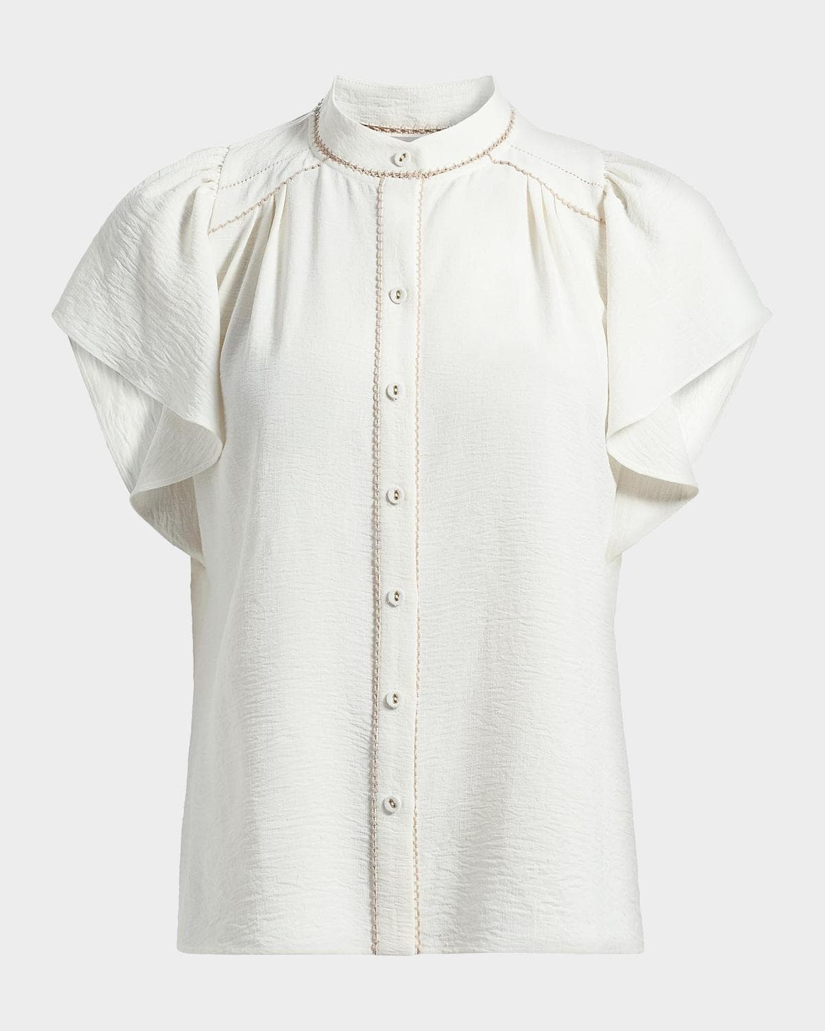Ramy Brook Aurora Flutter-Sleeve Top