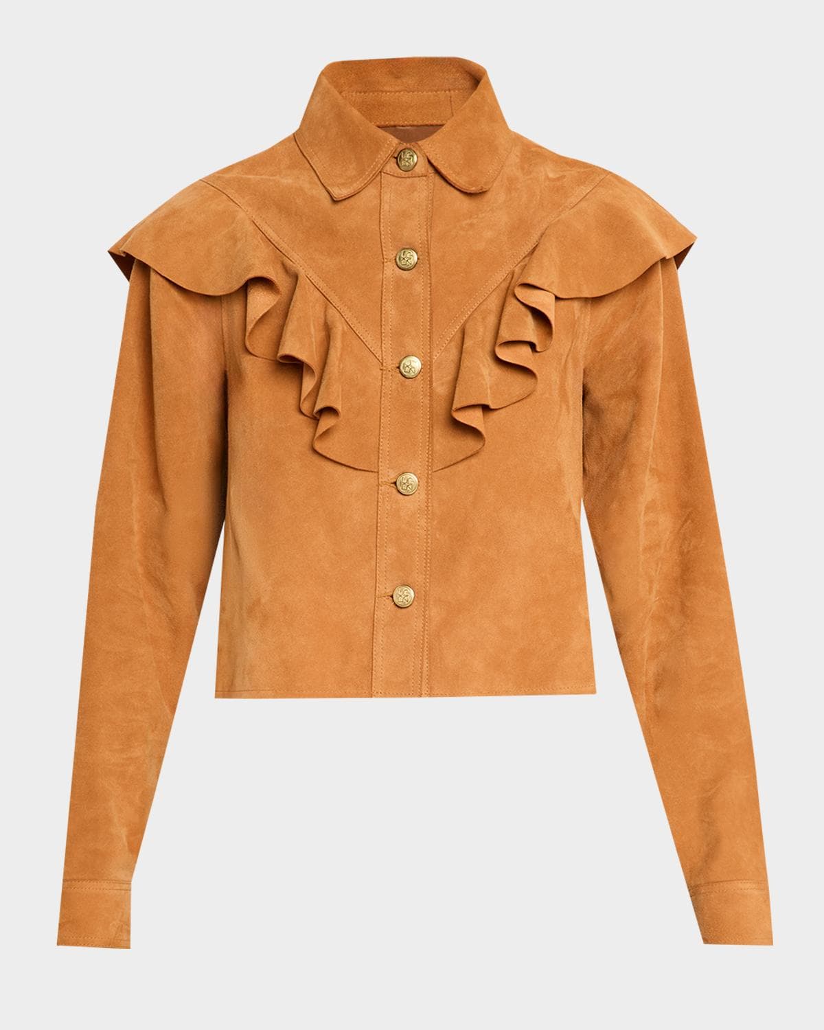 Ulla Johnson Matilde Ruffle Suede Jacket