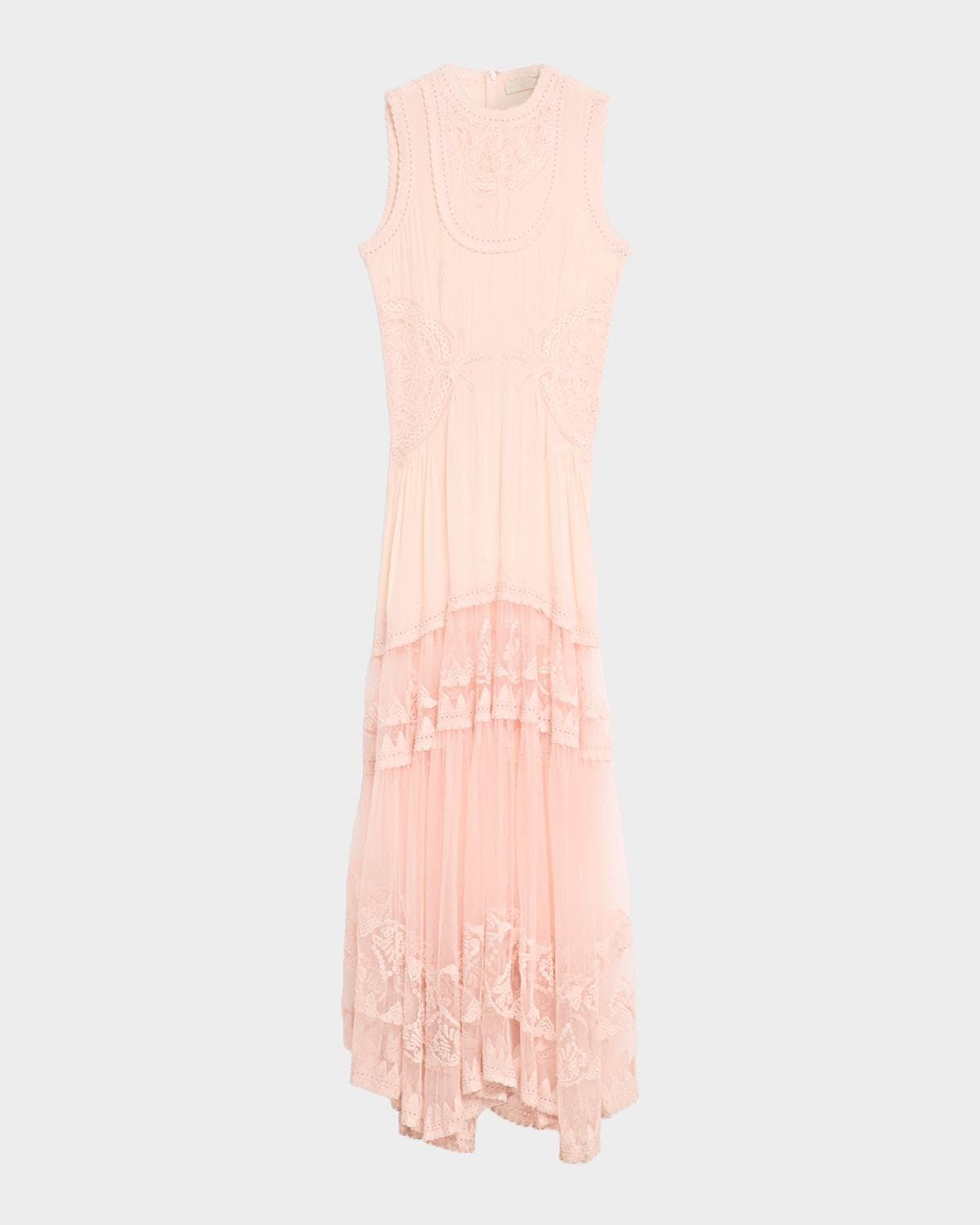 Ulla Johnson Floral Lace Silk Crepe De Chine Gown