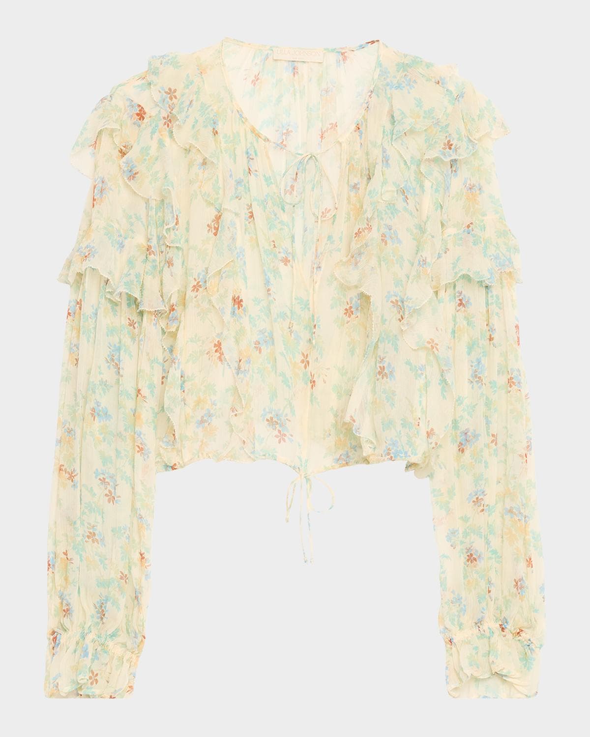Ulla Johnson Delfina Long-Sleeve Silk Chiffon Blouse