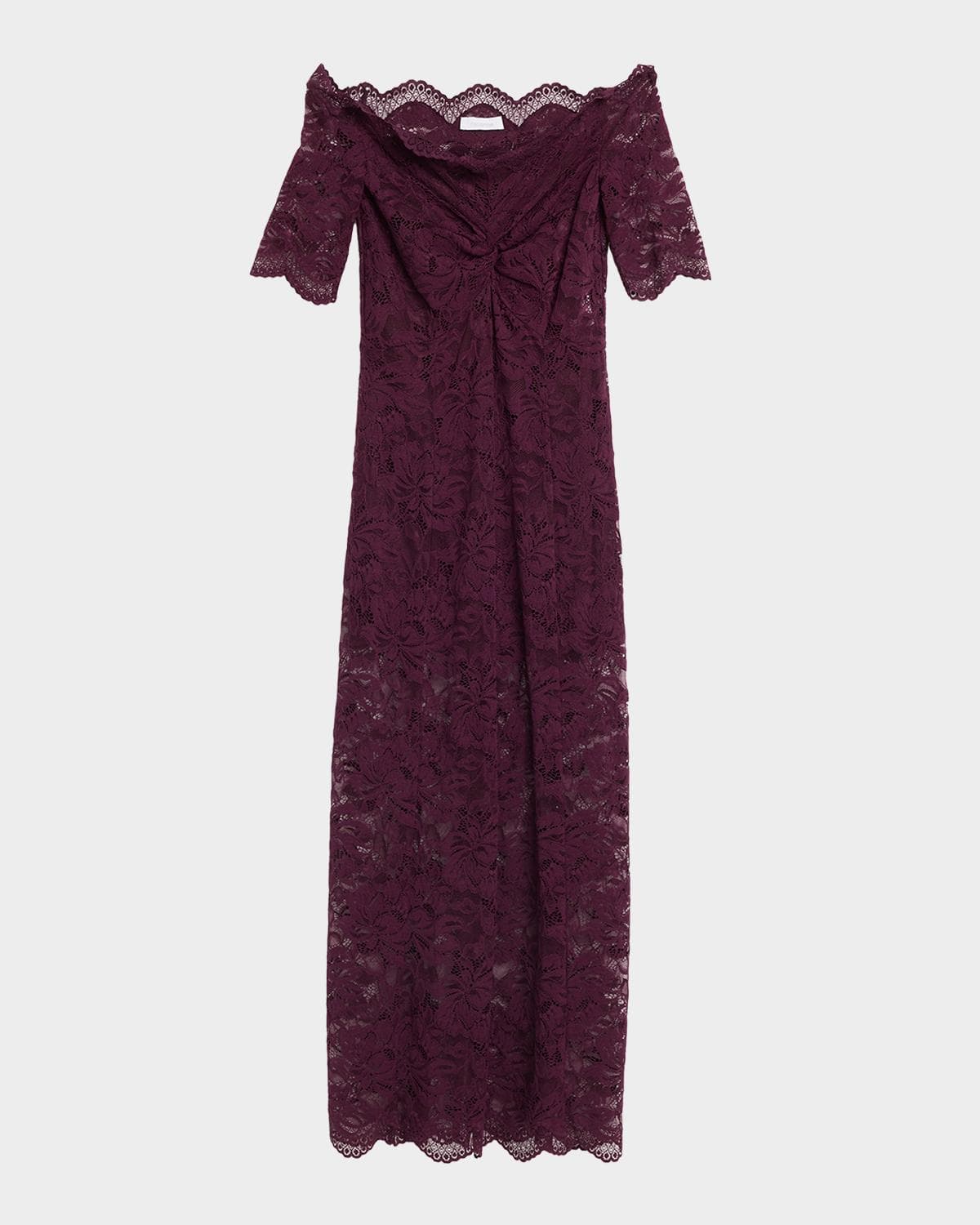 Rabanne Off-The-Shoulder Twisted Lace Midi Dress