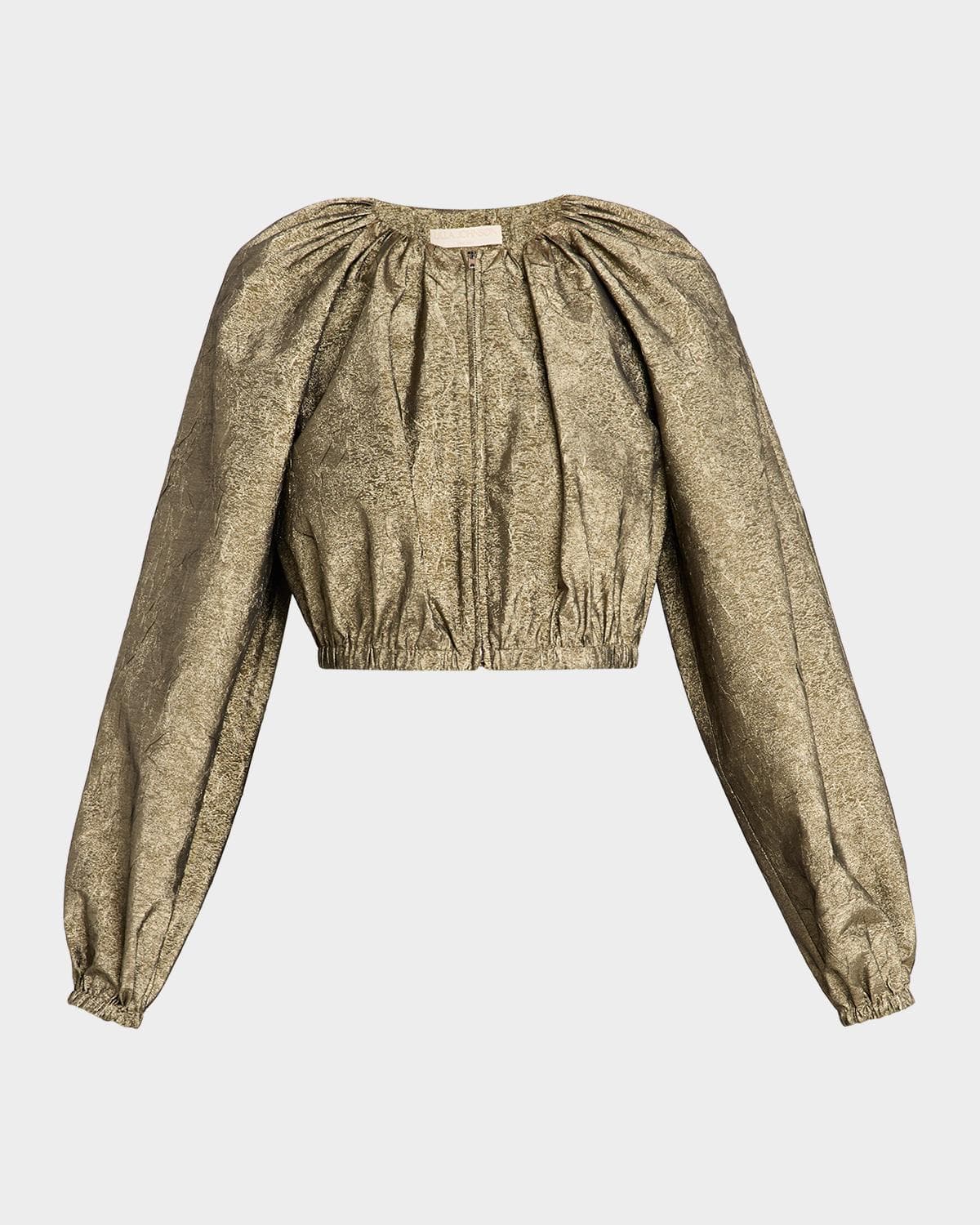Ulla Johnson Orielle Metallic Taffeta Bomber Jacket