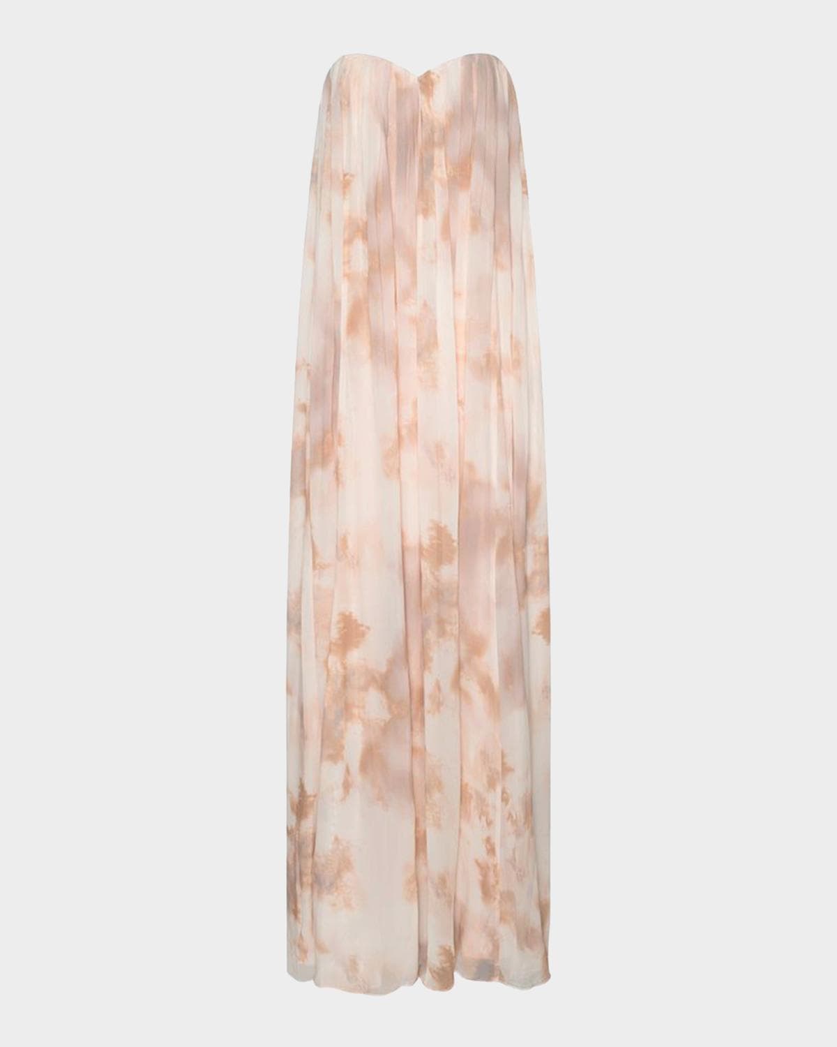 L 'AGENCE Raine Strapless Pleated Trapeze Gown