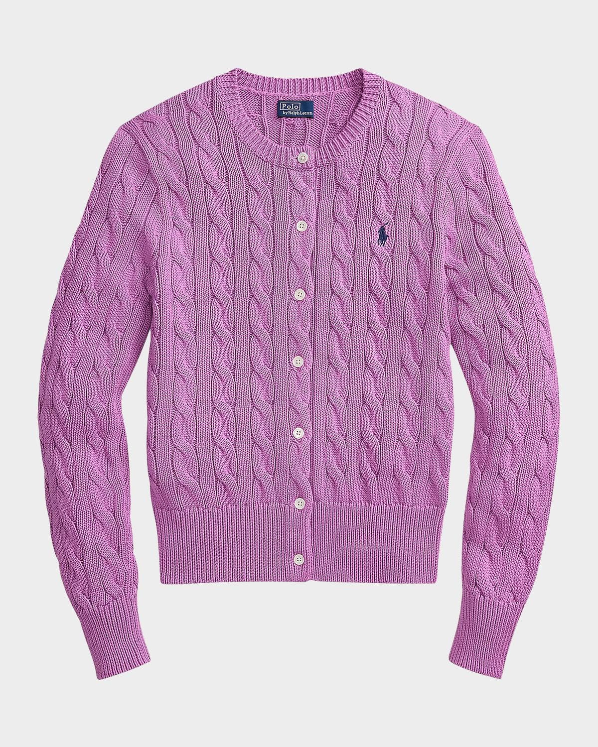 Polo Ralph Lauren Cable-Knit Cotton Crewneck Cardigan