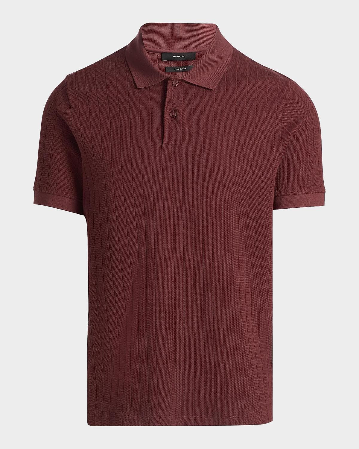 Vince Men's Drop-Needle Stripe Pima Cotton Polo Shirt