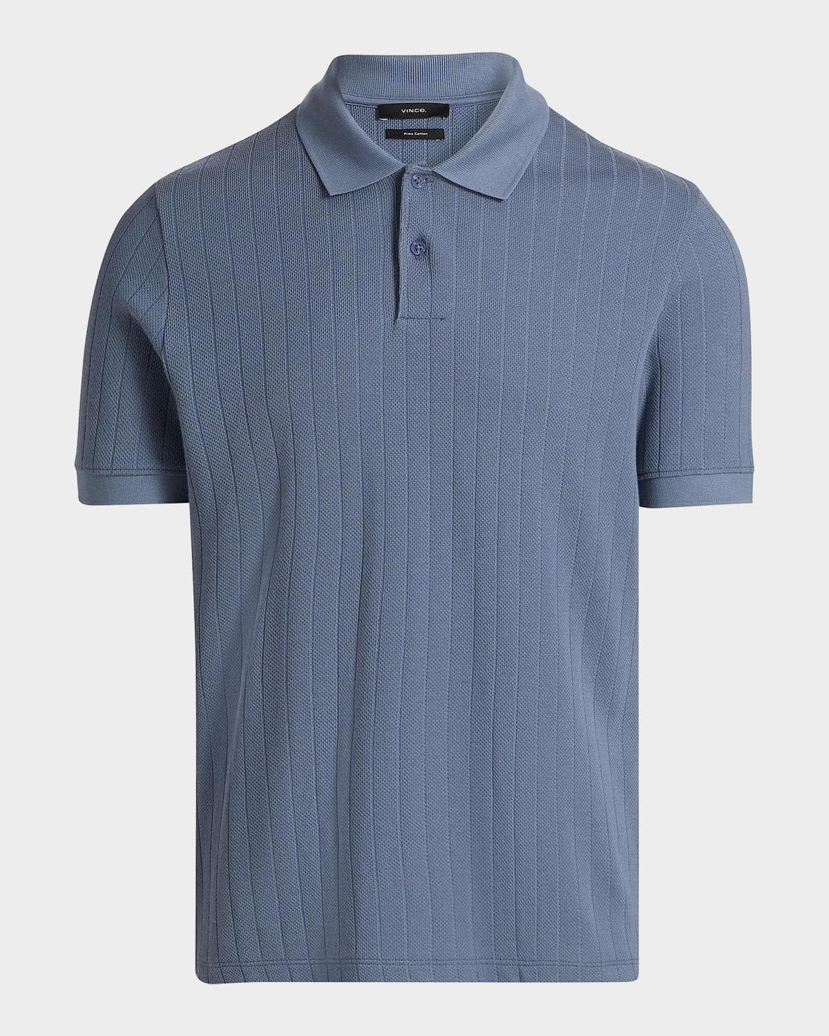 Vince Men's Drop-Needle Stripe Pima Cotton Polo Shirt