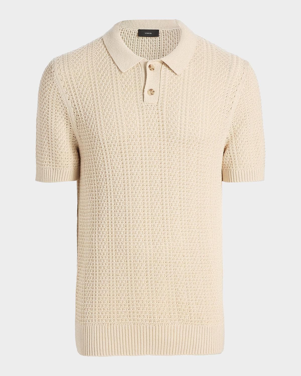 Vince Men's Cotton Seed Stitch Rib Polo Shirt