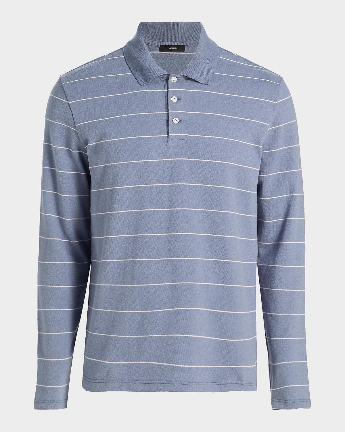 Vince Men's Pencil Stripe Long-Sleeve Polo Shirt