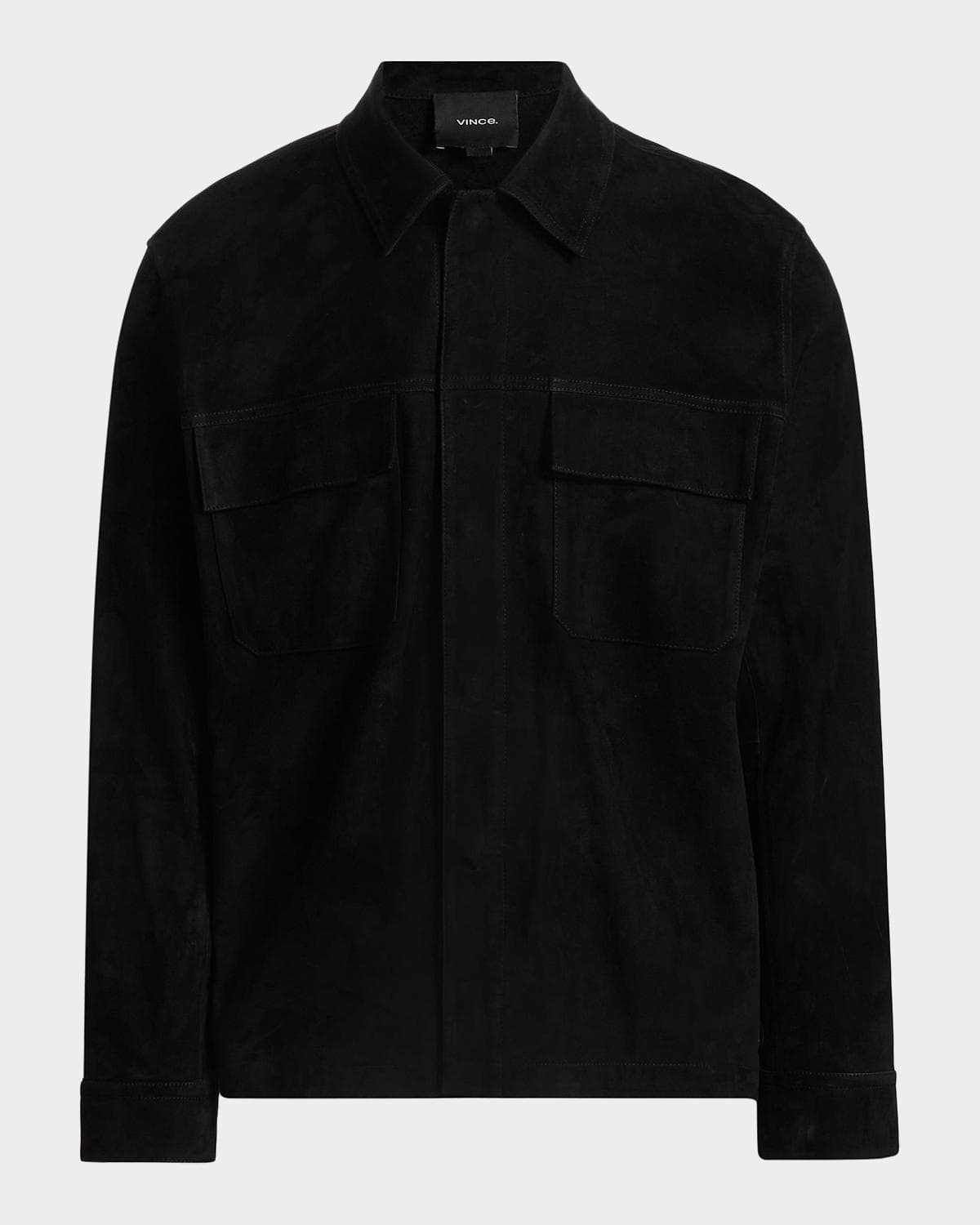 Vince Men's Suede Snap-Front Shirt Jacket