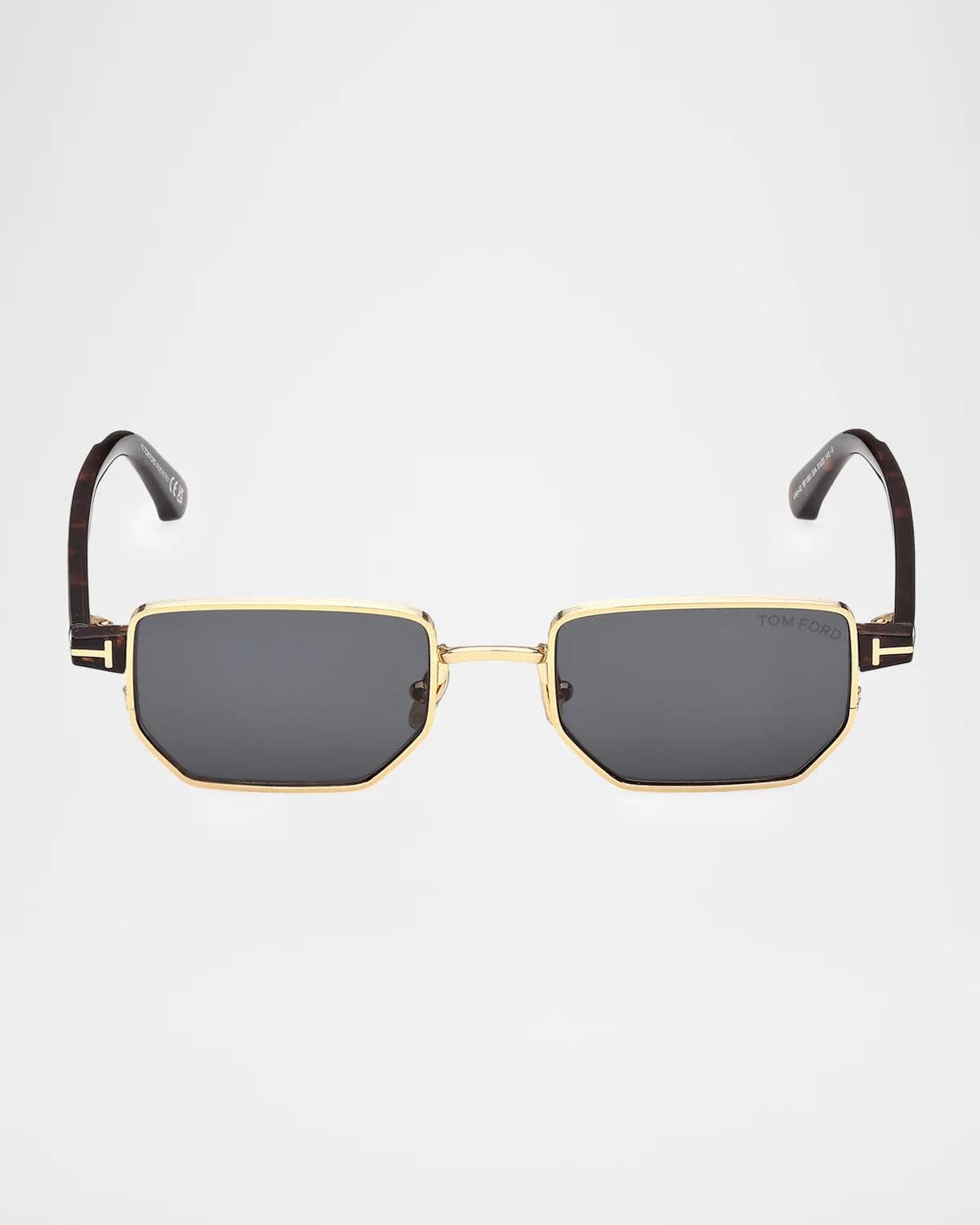 TOM FORD Men's Liam 02 Rectangular Metal Sunglasses