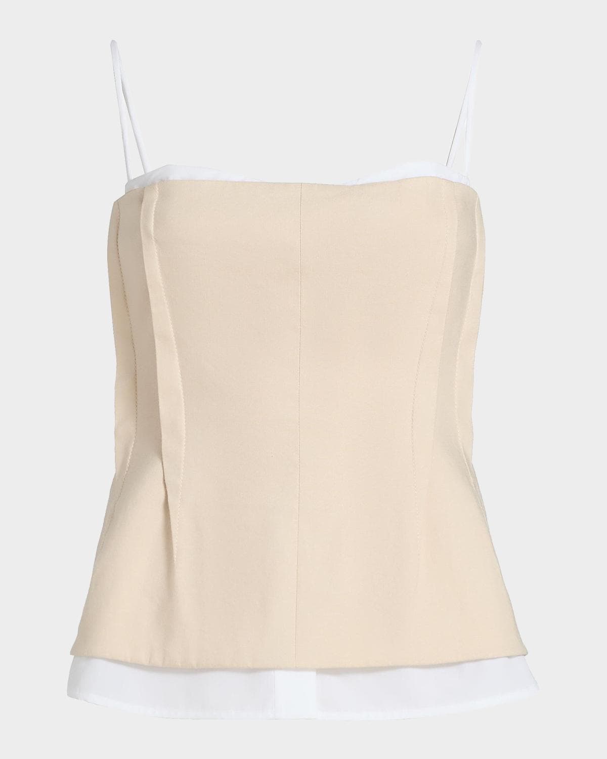 SIMKHAI Cayden Linen Bustier Top