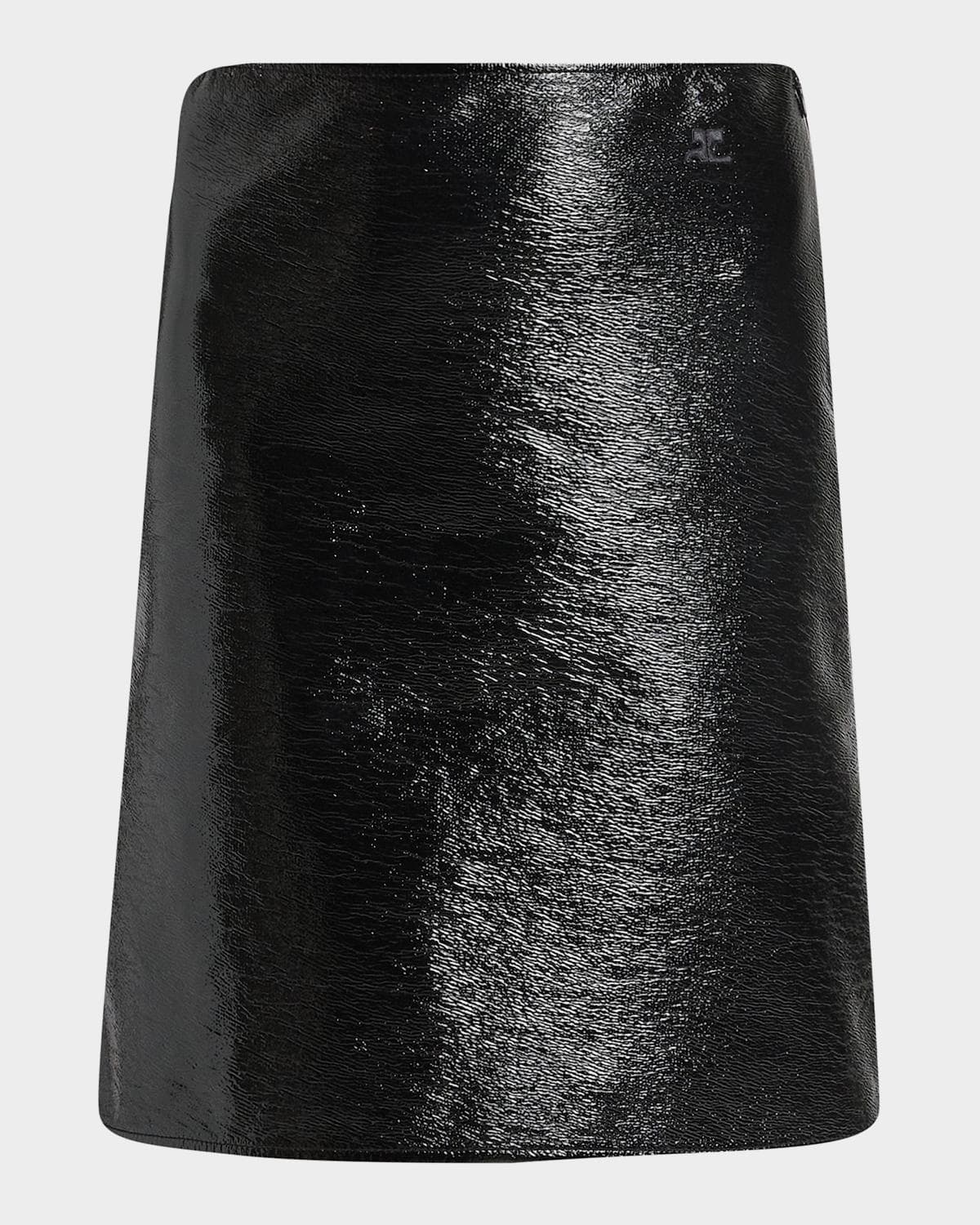 Courreges Shiny Vinyl Knee-Length Skirt