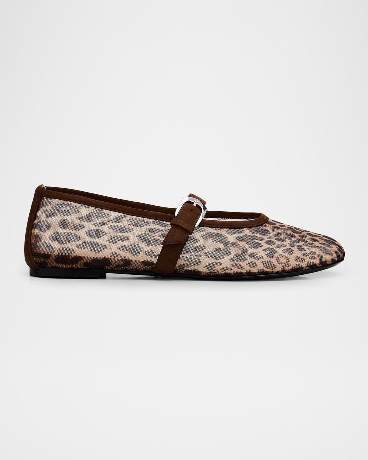 Stuart Weitzman Sai Bareitall Leopard Mesh Ballerina Flats