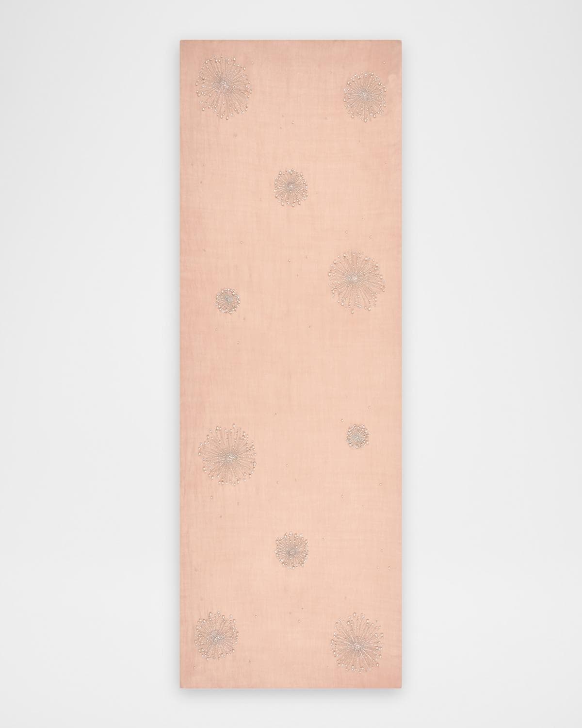 Janavi India Jelly Fish Jive Embroidered Merino Wool Scarf