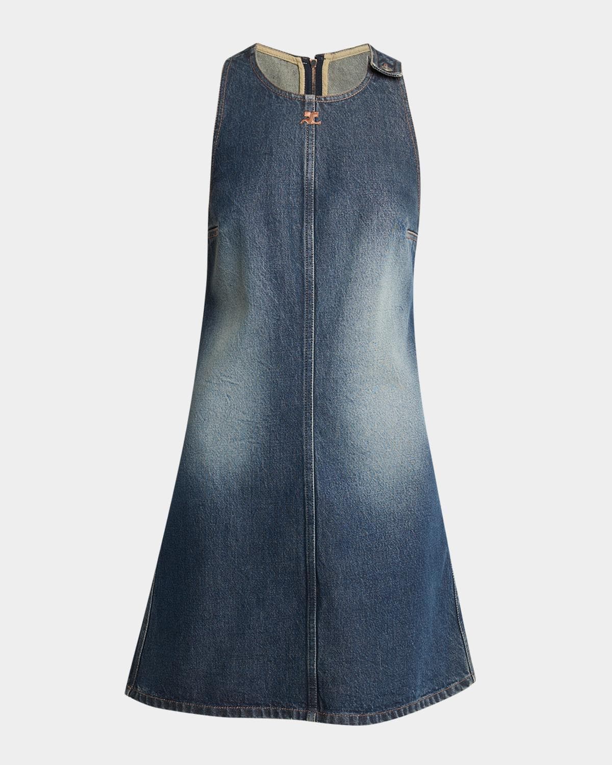 Courreges Logo Denim Mini Dress