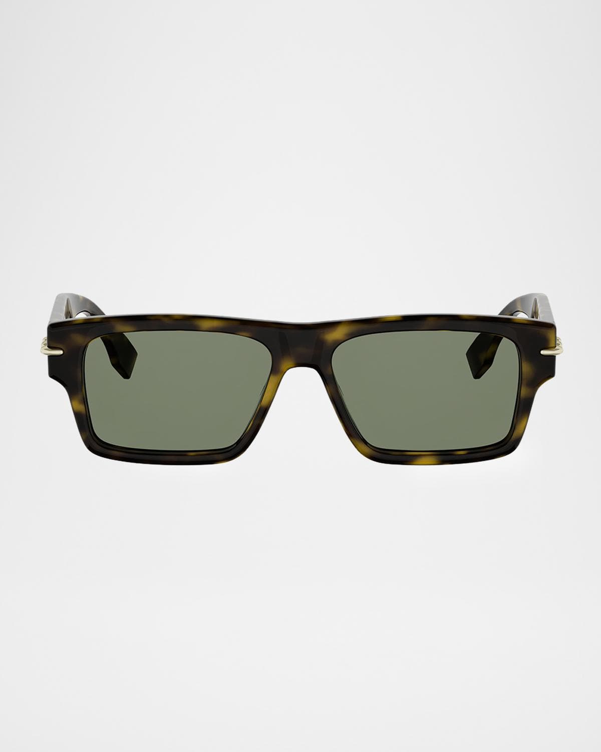 Fendi Men's Selleria Acetate Rectangle Sunglasses